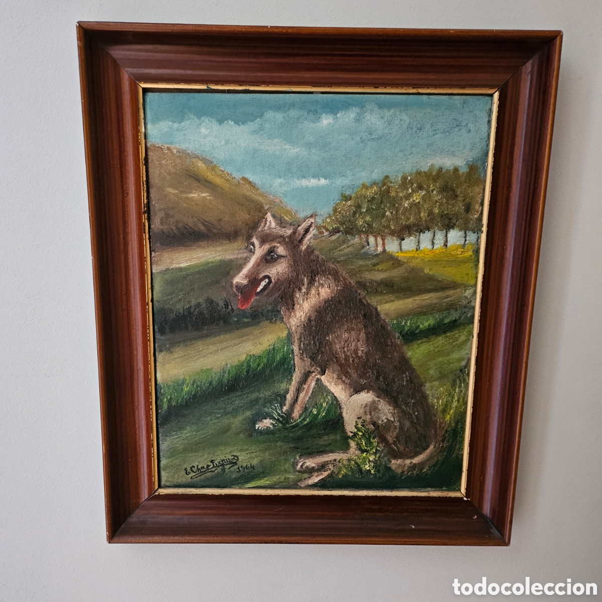 Kunst: Cuadro al &oacute;leo con Marco Pepa a Loba de Enrique Chao Espi&ntilde;a 1964