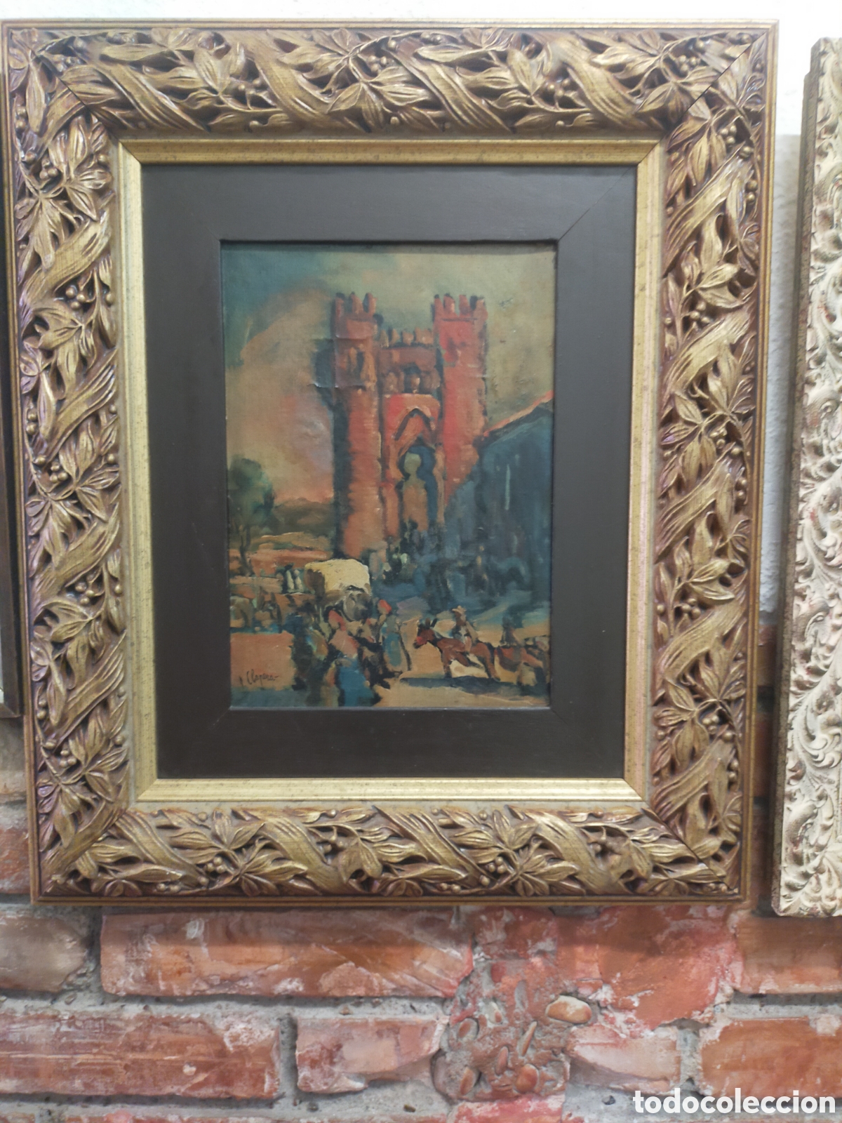 Arte: PINTURA AL &Oacute;LEO FIRMADA P. CLAPERA