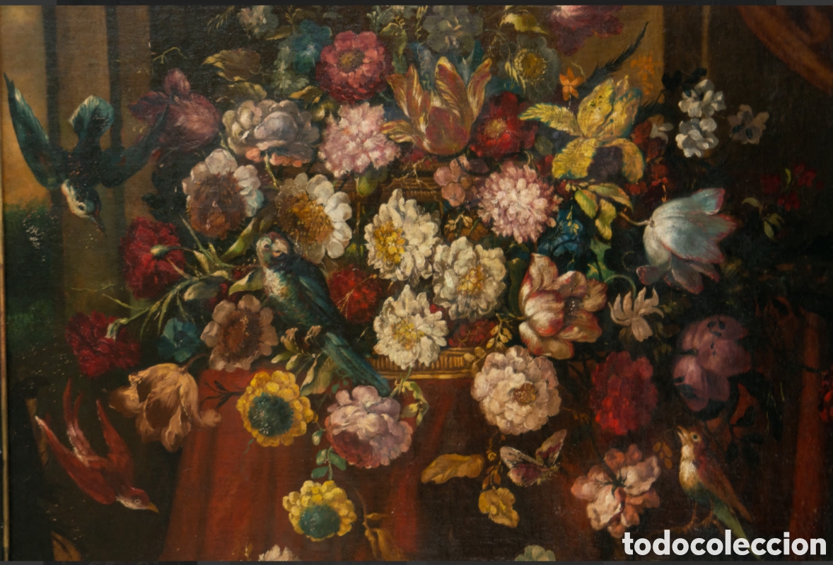 Arte: BODEGON DE FLORES Y AVES - Foto 2