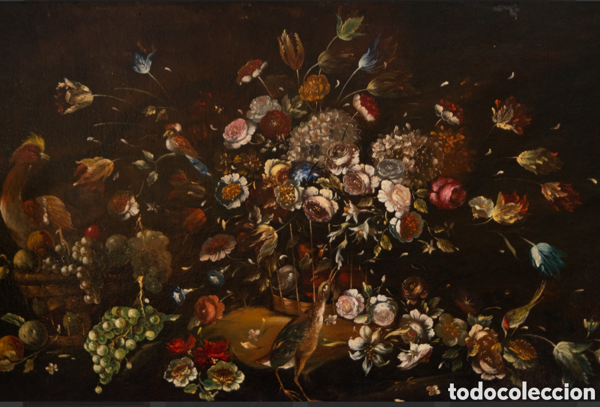 Arte: GRAN BODEGON DE AVES Y FLORES - Foto 2