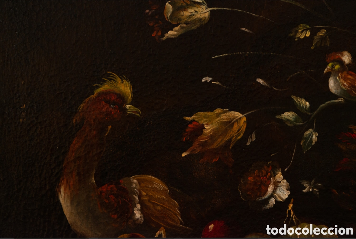 Arte: GRAN BODEGON DE AVES Y FLORES - Foto 3