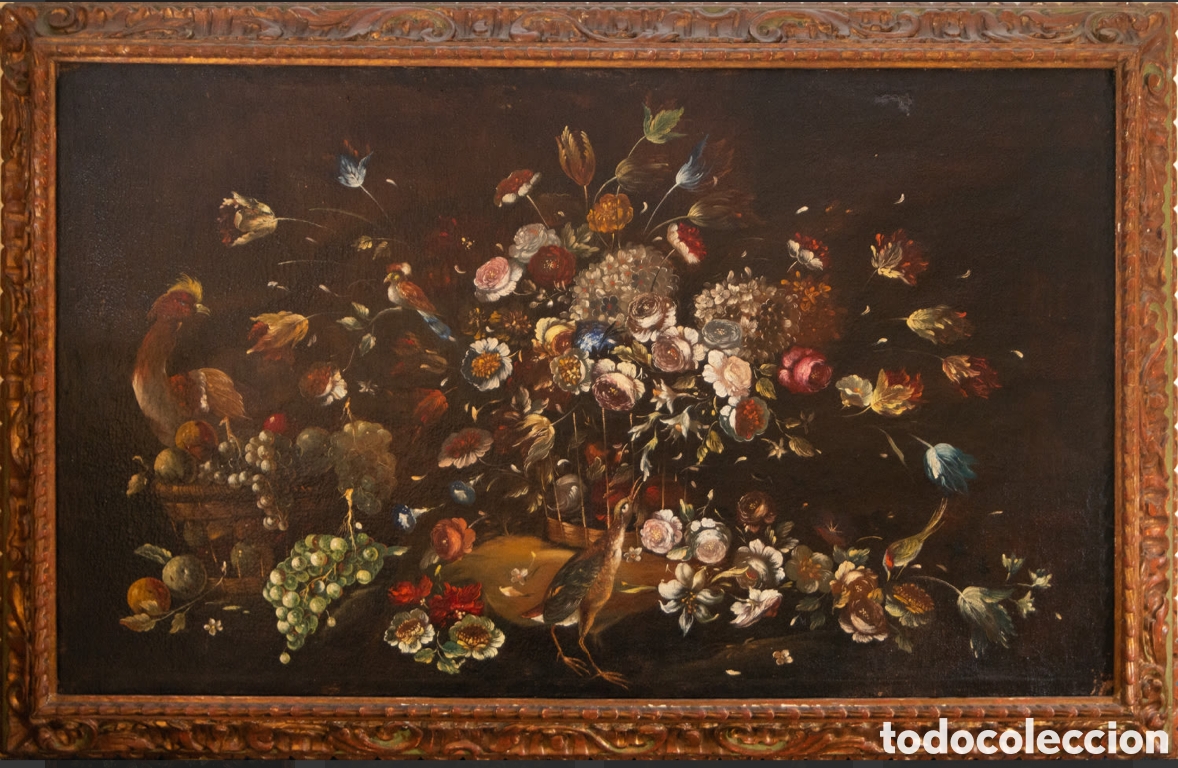 Arte: GRAN BODEGON DE AVES Y FLORES - Foto 1