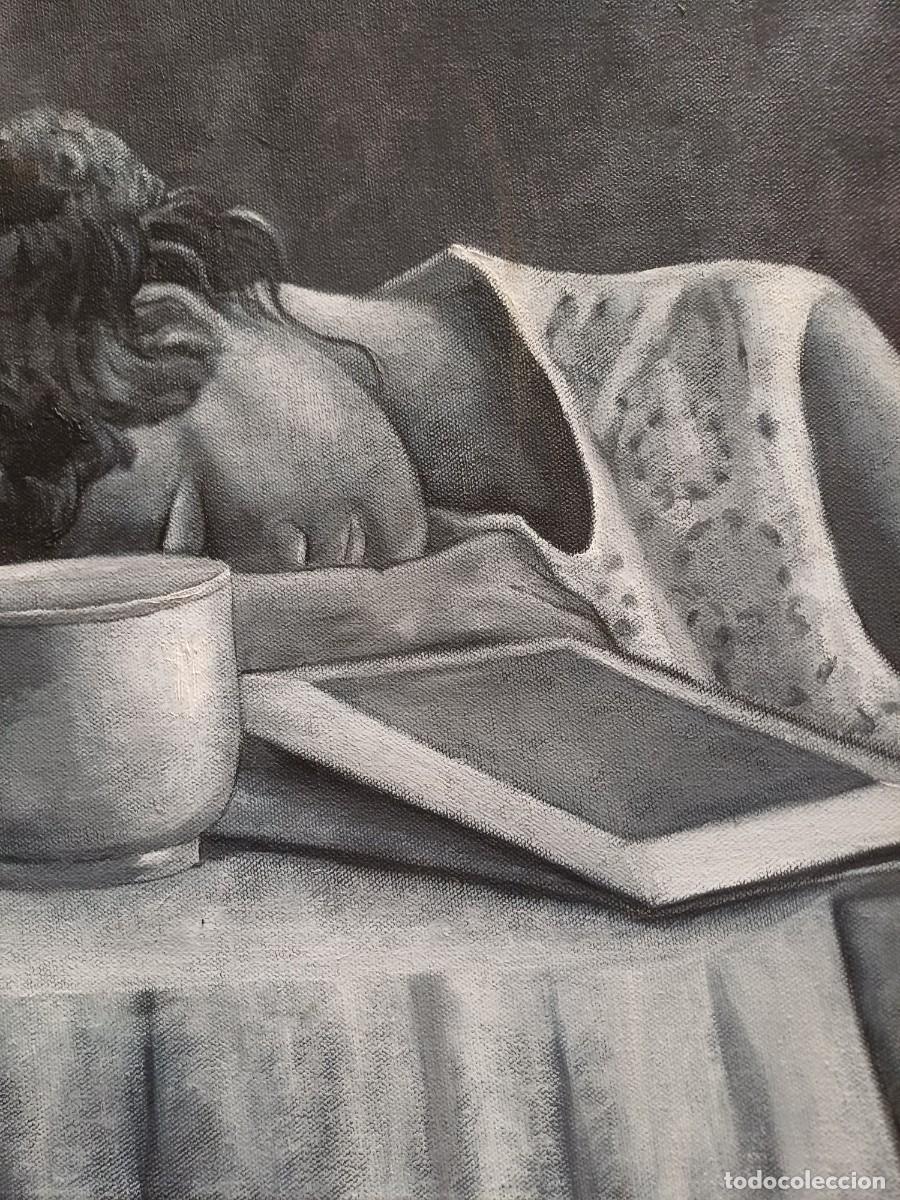 Arte: MUJER DORMIDA SOBRE LA MESA - Foto 5