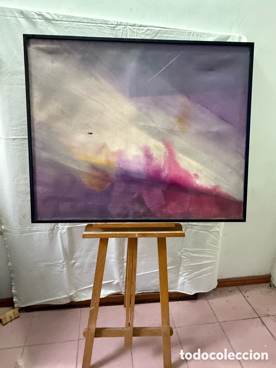 Arte: Gabriela Vargas acr&iacute;lico sobre lienzo 1988 gran formato composici&oacute;n abstracta