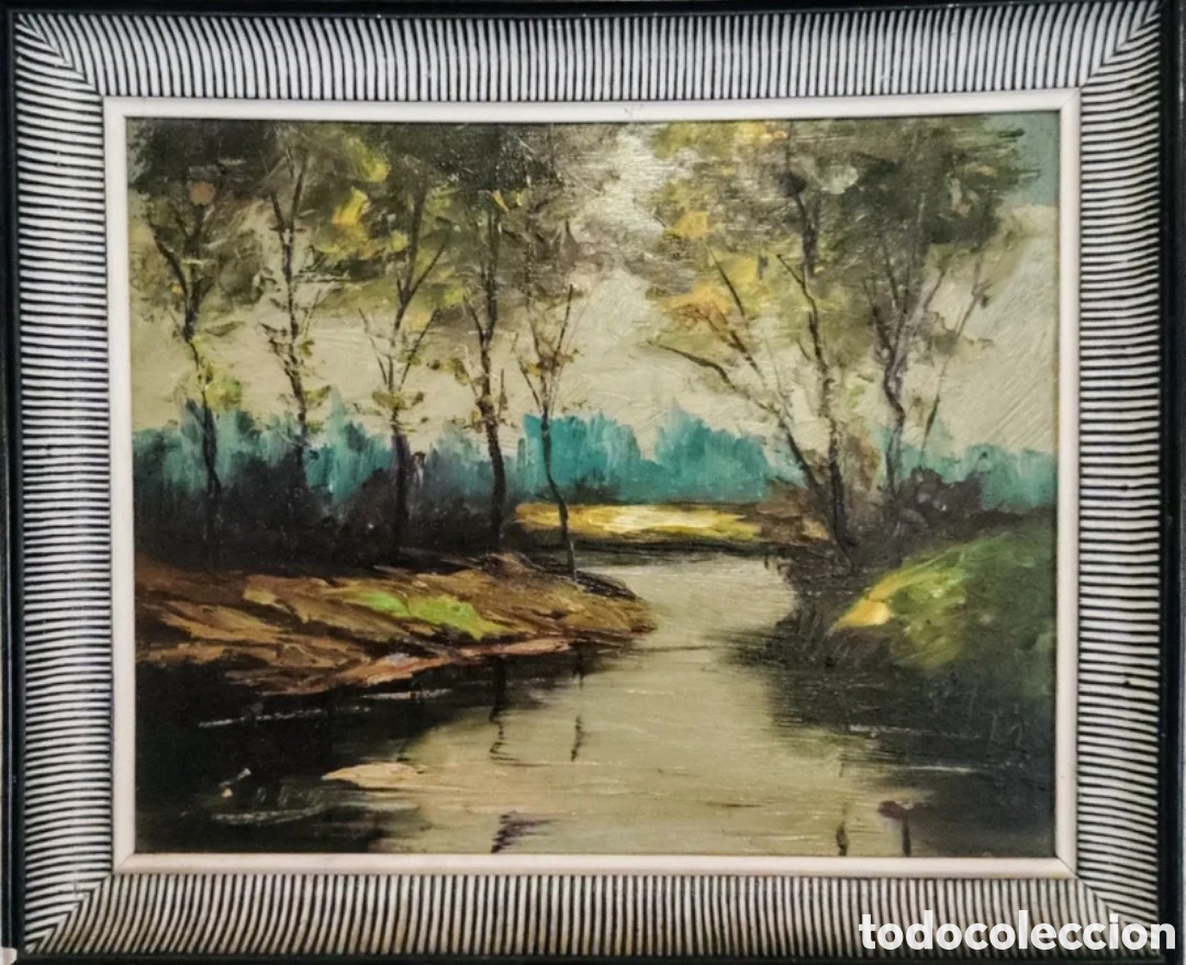 Arte: &Aacute;rboles junto al r&iacute;o, &oacute;leo