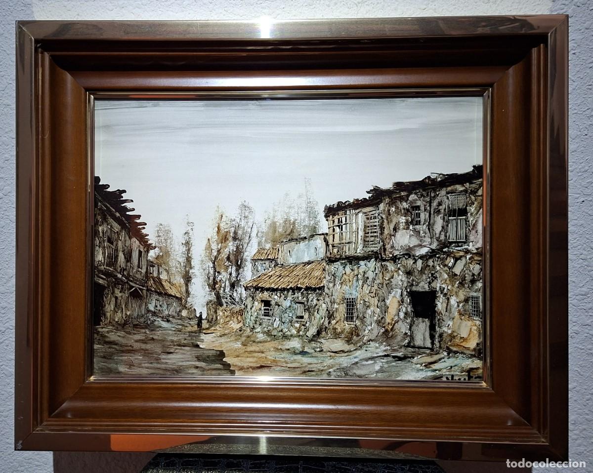 Arte: Cuadro de Gumersindo Yuste (1936-2015) &ldquo;Casas&rdquo;. - Foto 1