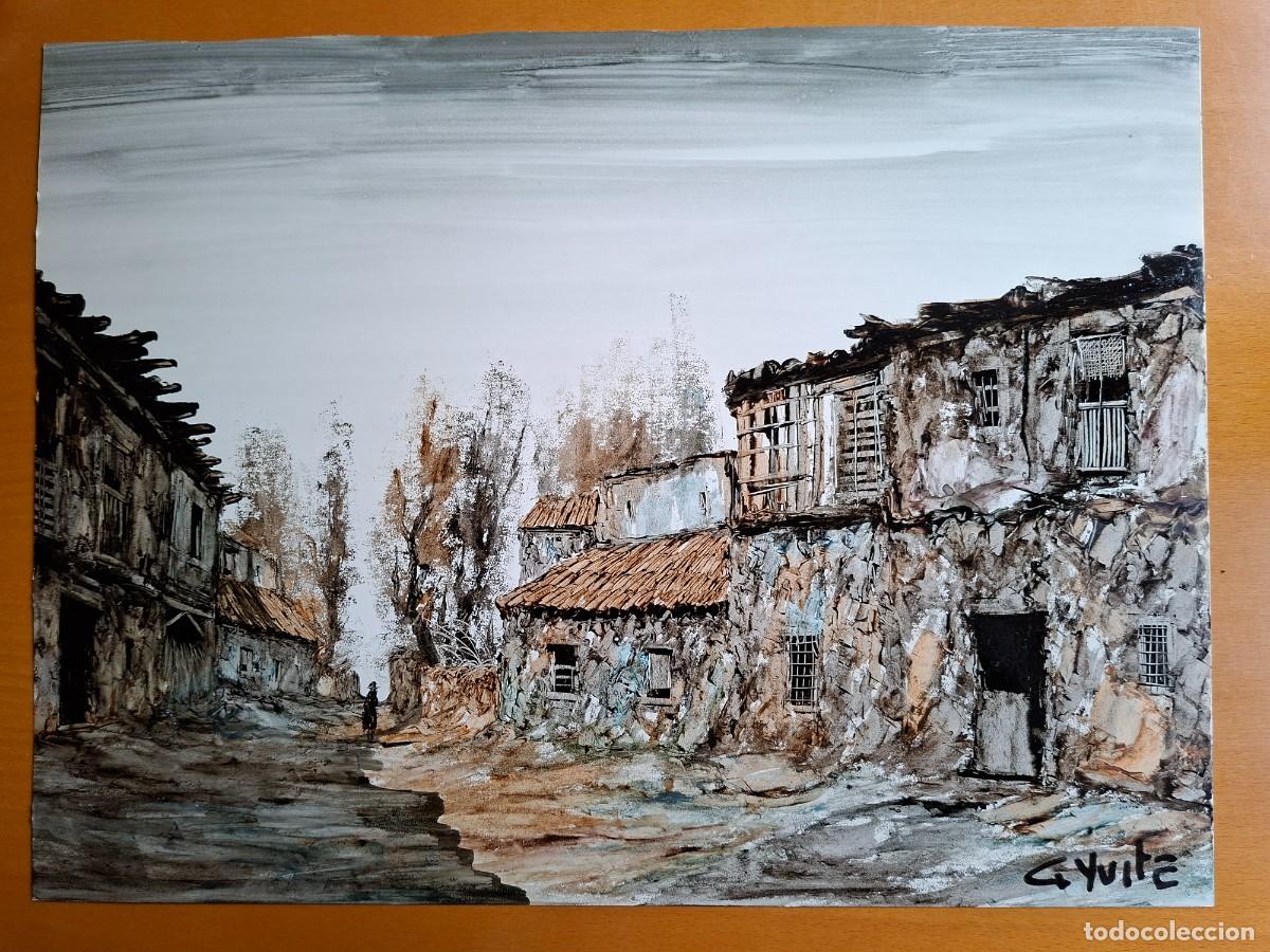 Arte: Cuadro de Gumersindo Yuste (1936-2015) &ldquo;Casas&rdquo;. - Foto 2