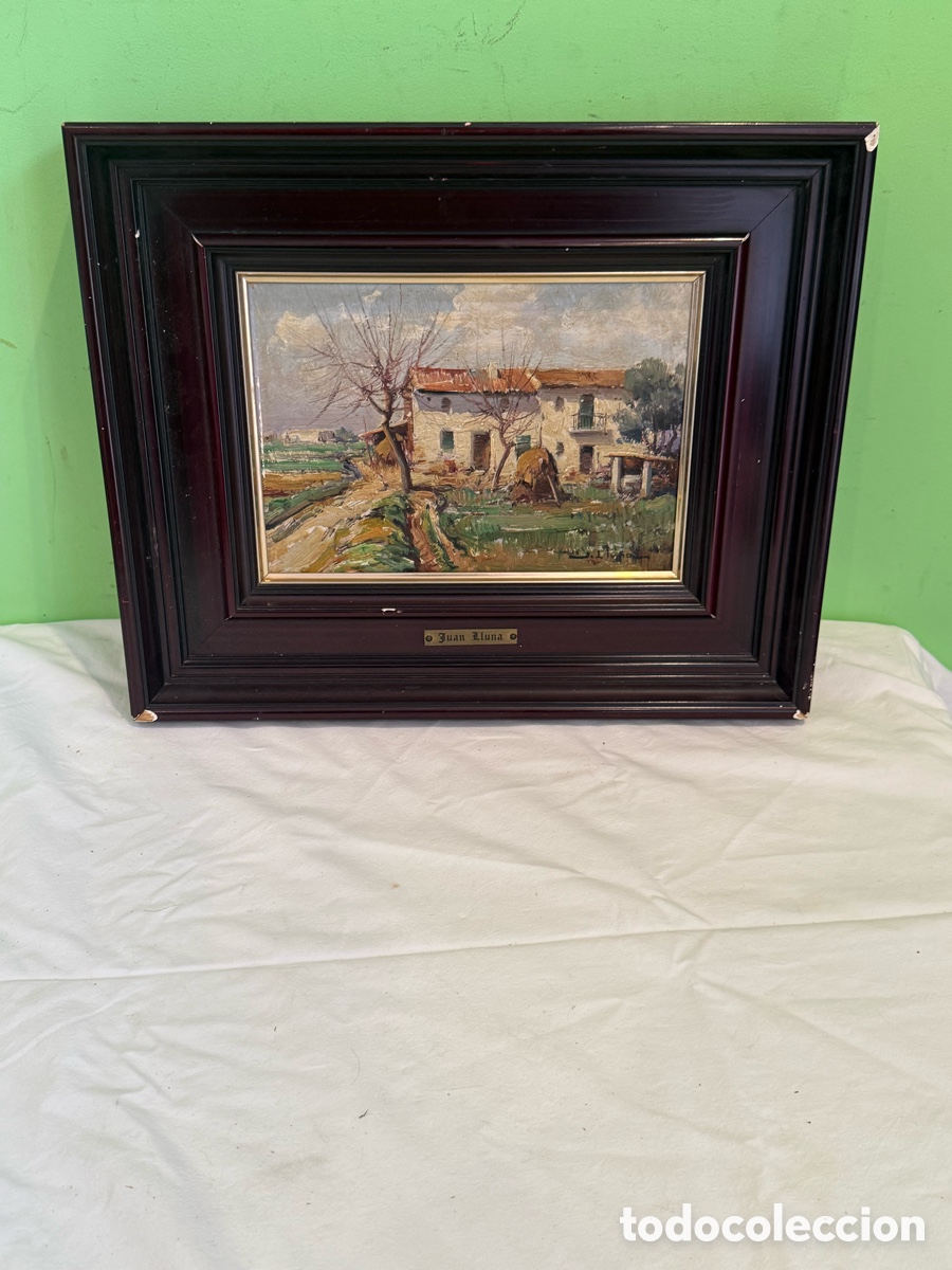 Arte: Juan Lluna &oacute;leo sobre tablex Albormia Valencia firmado y enmarcado