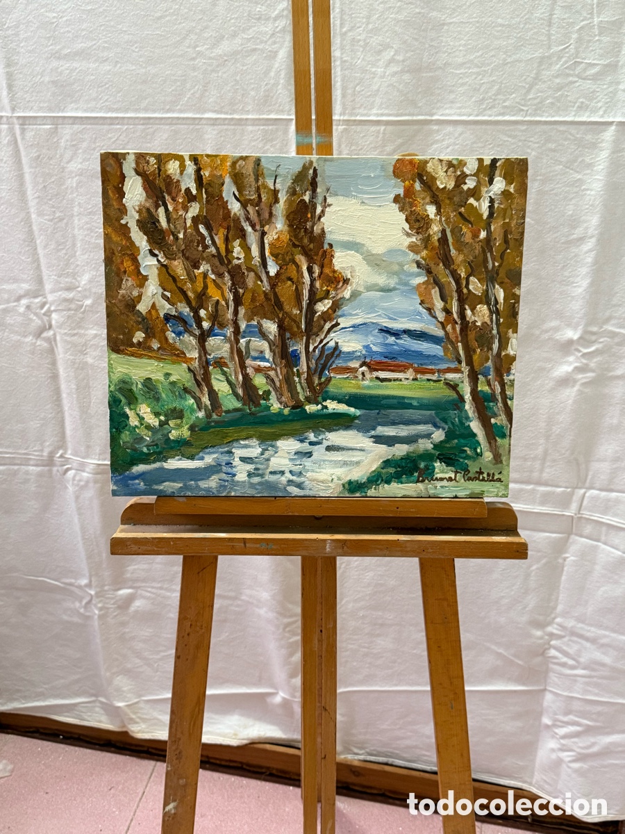 Arte: Brunet Castell&agrave; &oacute;leo Invierno en Vic paisaje catal&aacute;n firmado