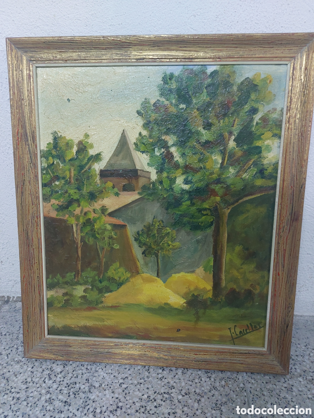 Arte: Oleo de Casellas enmarcado