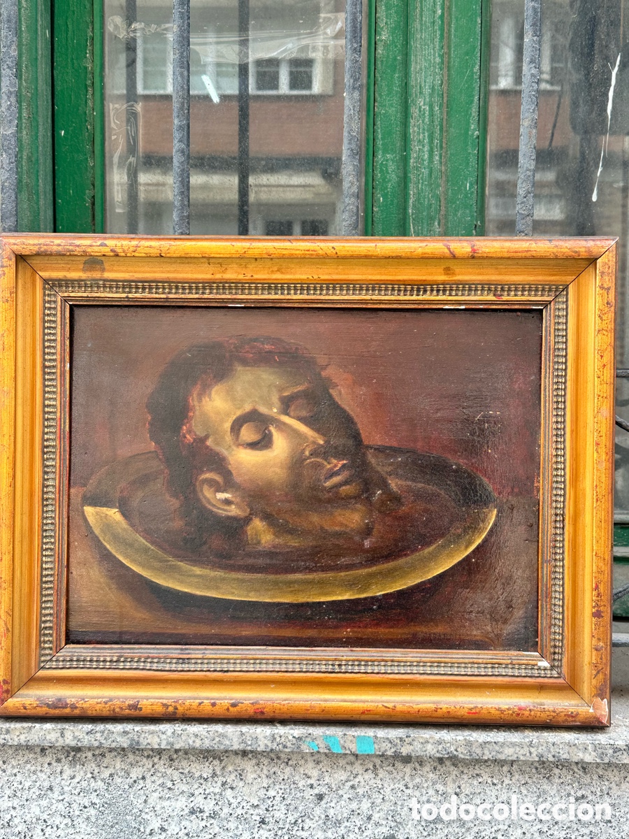 Arte: &Oacute;leo sobre tabla, cabeza de san Juan
