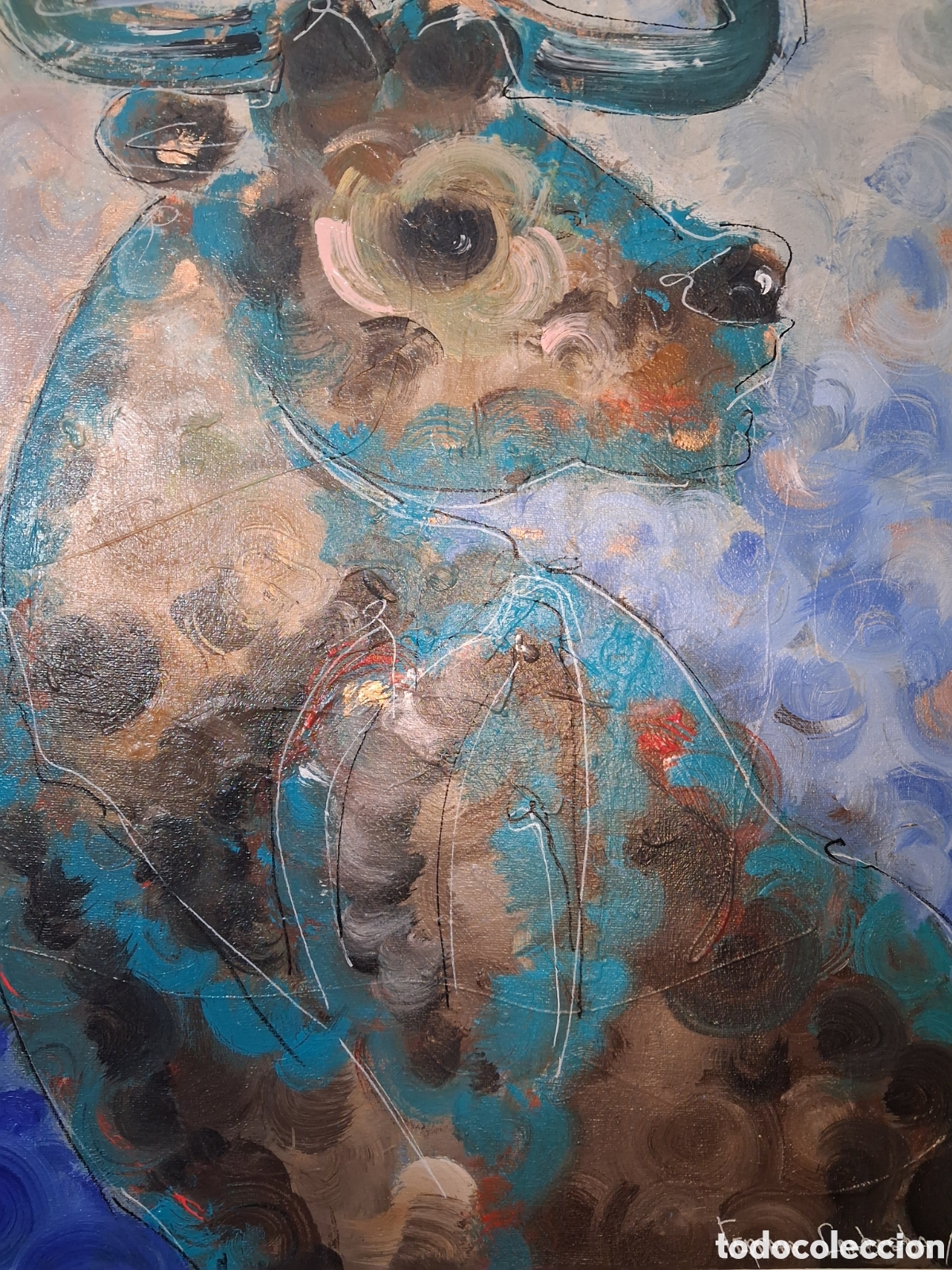 Arte: Cuadro ,,Blue Bull&rdquo; Toro azul - Foto 2