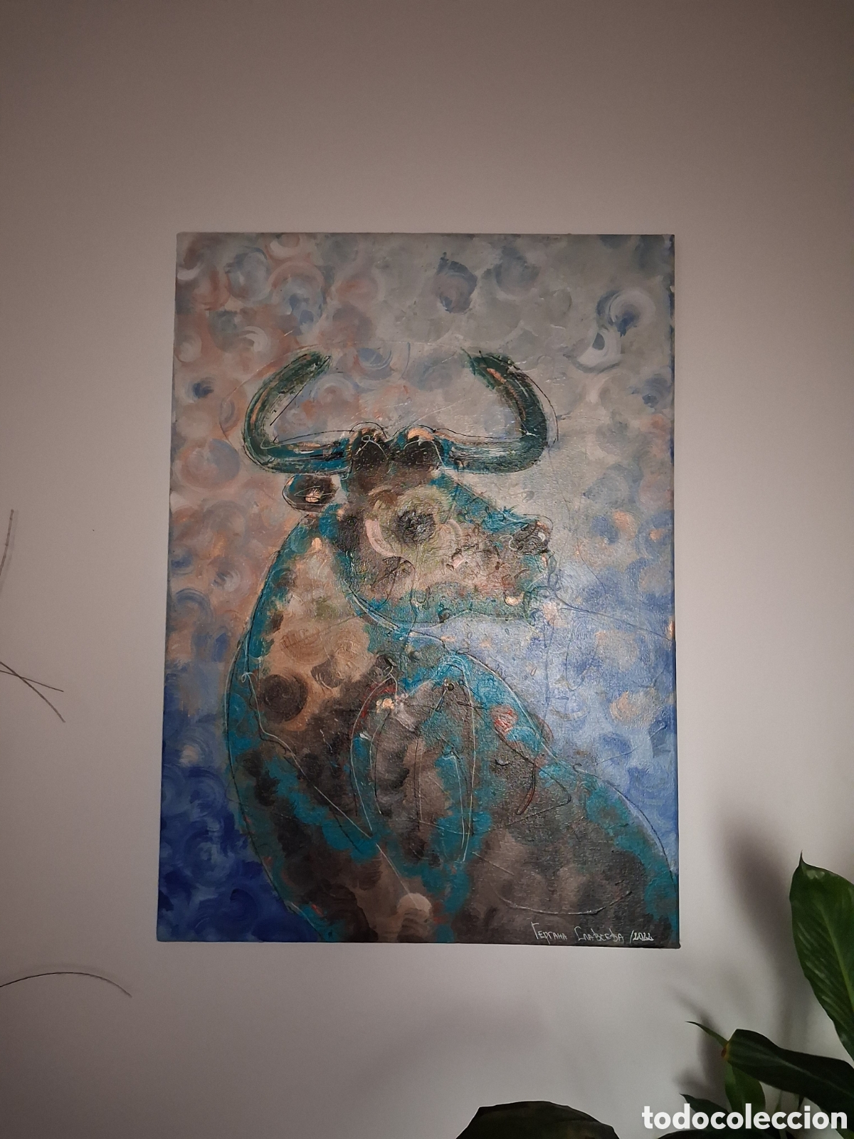 Arte: Cuadro ,,Blue Bull&rdquo; Toro azul - Foto 3