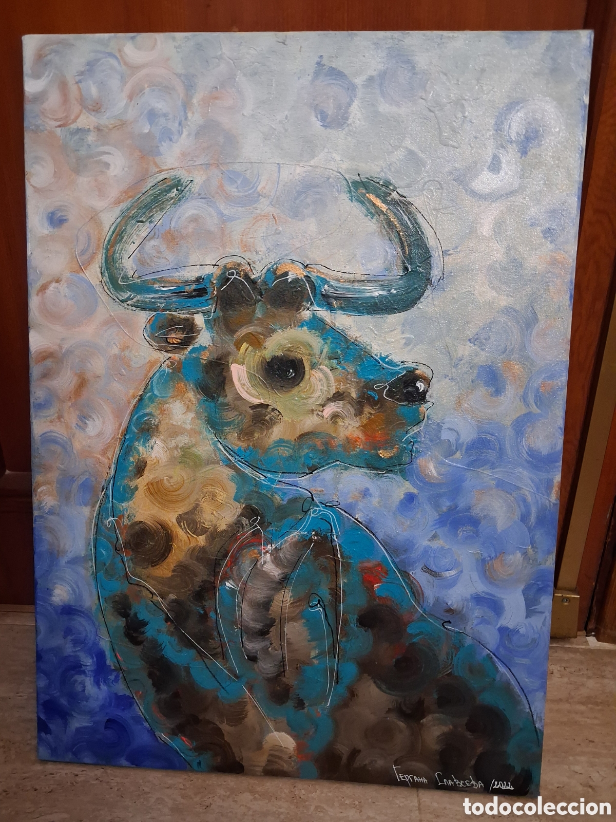 Arte: Cuadro ,,Blue Bull&rdquo; Toro azul - Foto 4