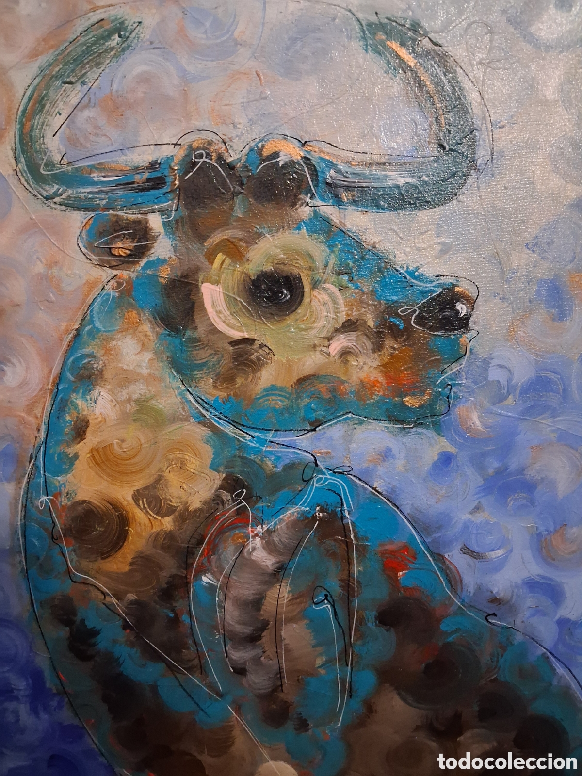 Arte: Cuadro ,,Blue Bull&rdquo; Toro azul - Foto 5