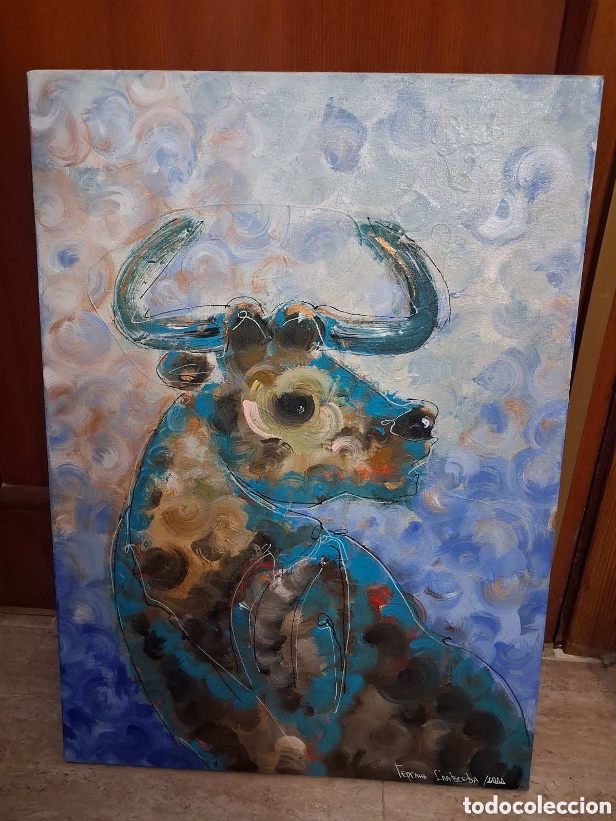 Arte: Cuadro ,,Blue Bull&rdquo; Toro azul - Foto 6
