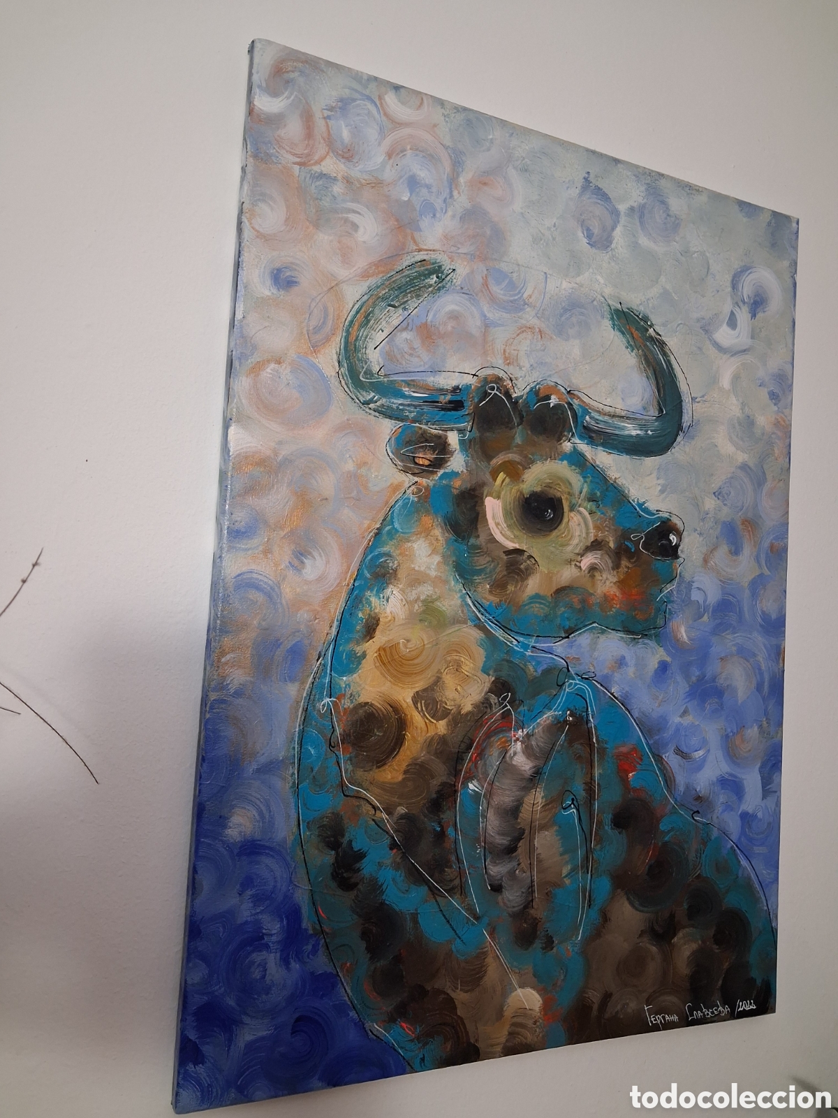 Arte: Cuadro ,,Blue Bull&rdquo; Toro azul - Foto 10