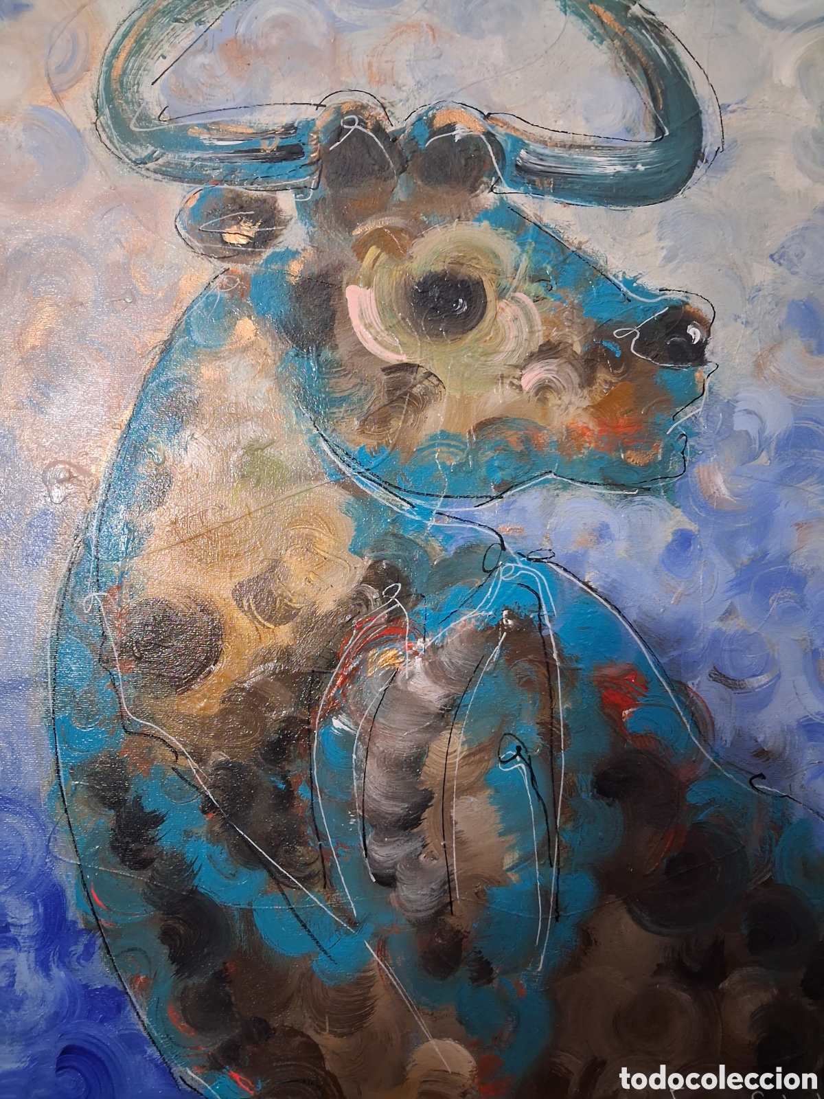 Arte: Cuadro ,,Blue Bull&rdquo; Toro azul - Foto 12