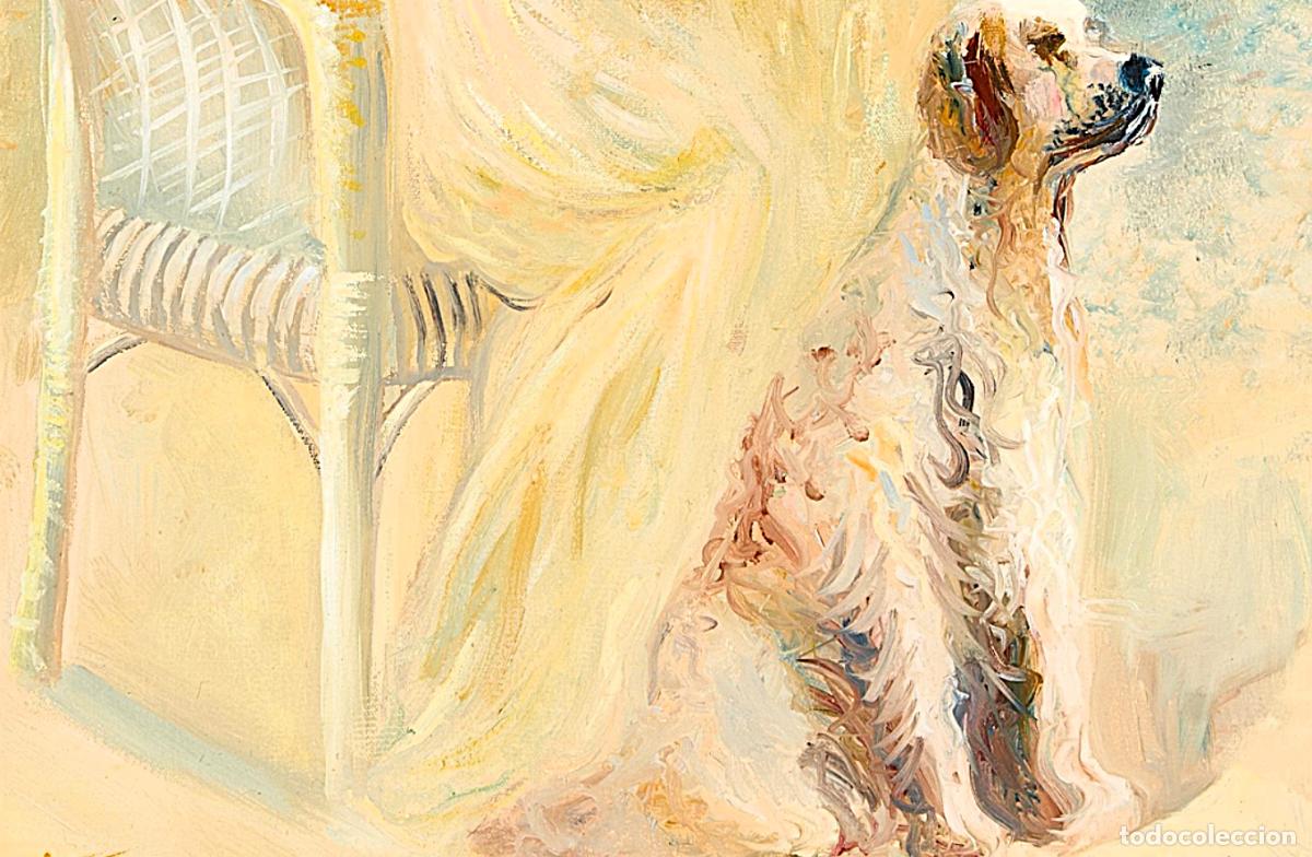 Arte: JOVEN POSANDO CON PERRO FIRMADO - Foto 4