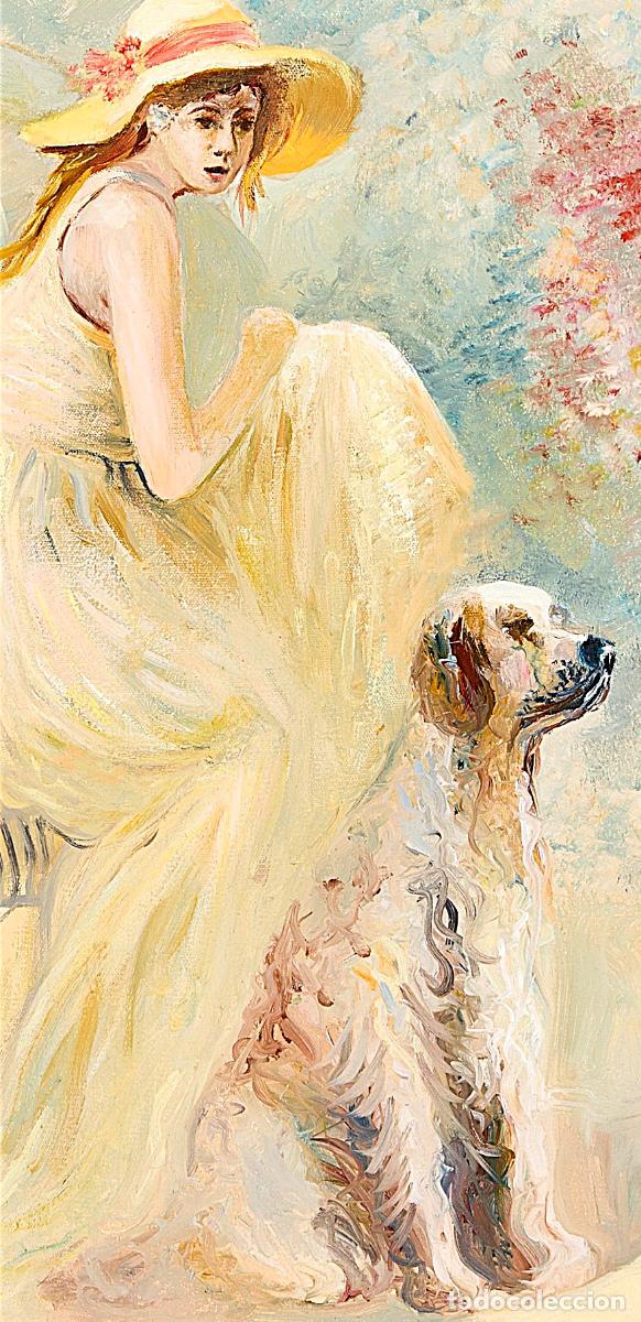 Arte: JOVEN POSANDO CON PERRO FIRMADO - Foto 7