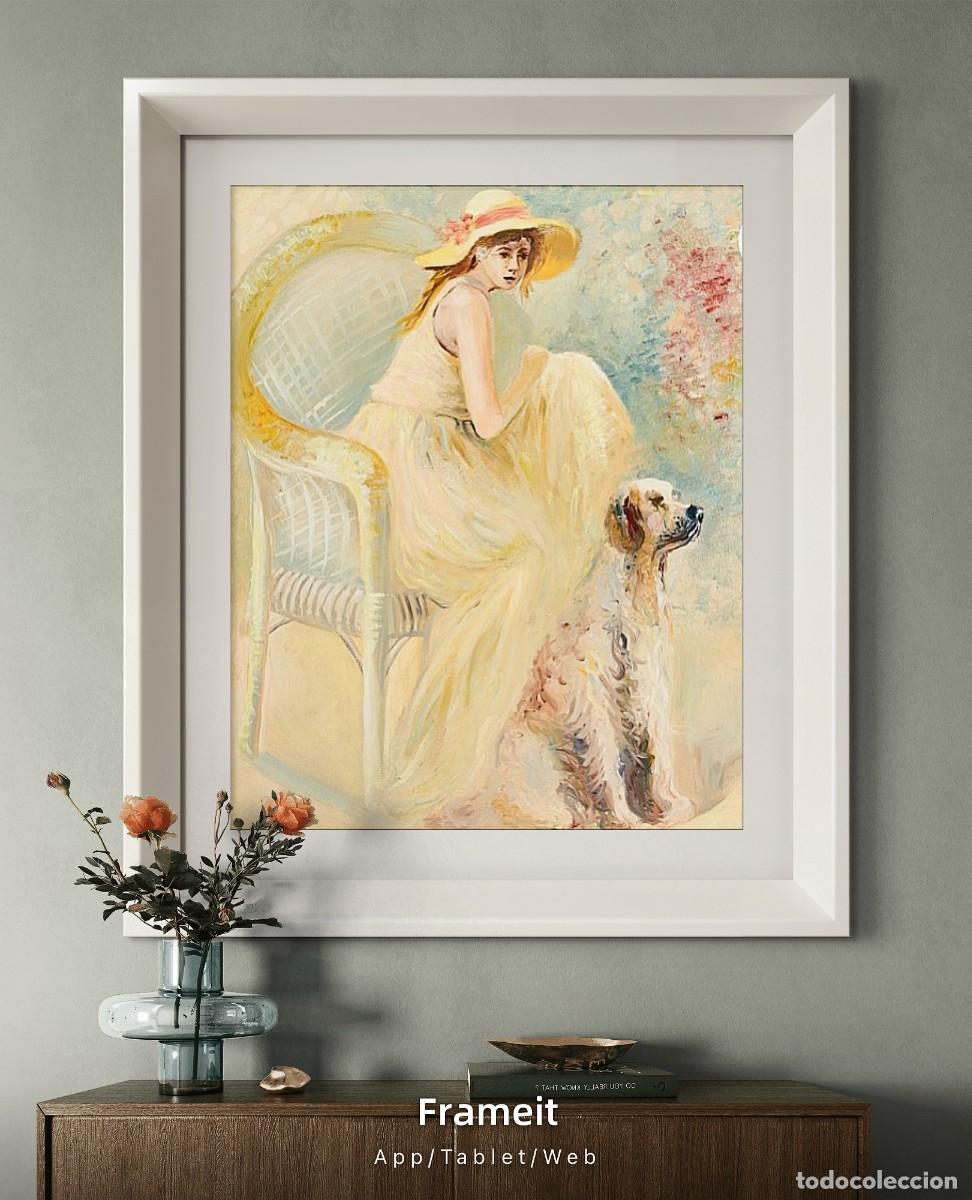 Arte: JOVEN POSANDO CON PERRO FIRMADO - Foto 11