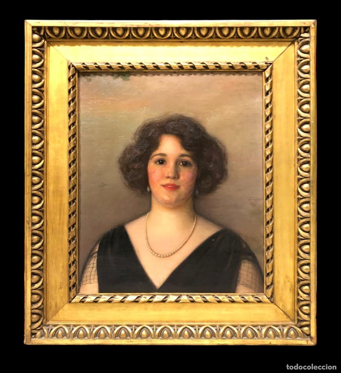 Arte: magnfico retrato de muchacha con collar - Foto 1