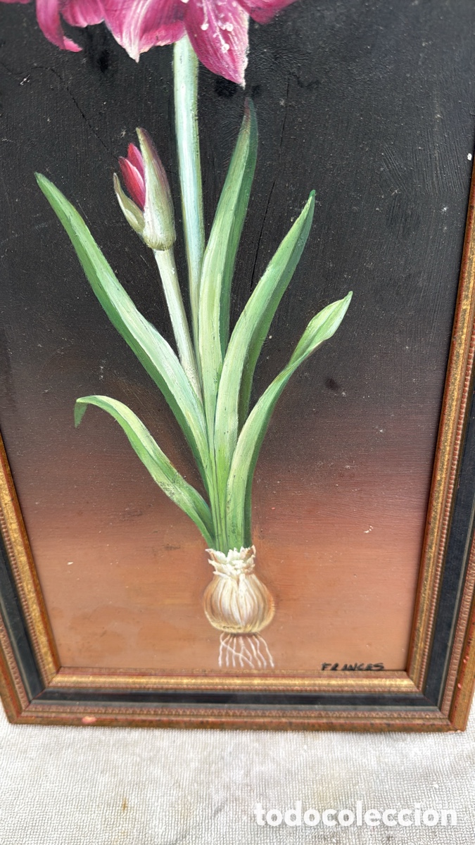 Arte: CUADRO FLOR SOBRE TABLA - Foto 2
