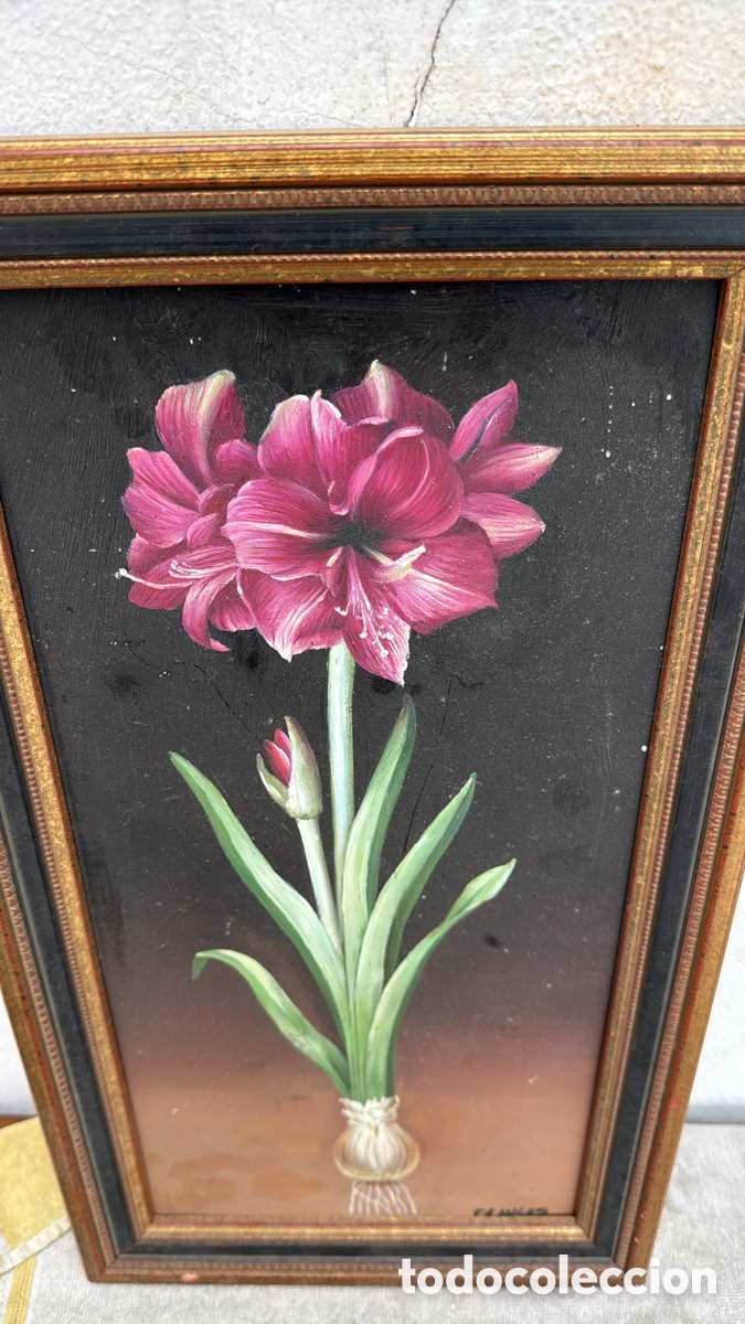 Arte: CUADRO FLOR SOBRE TABLA - Foto 3