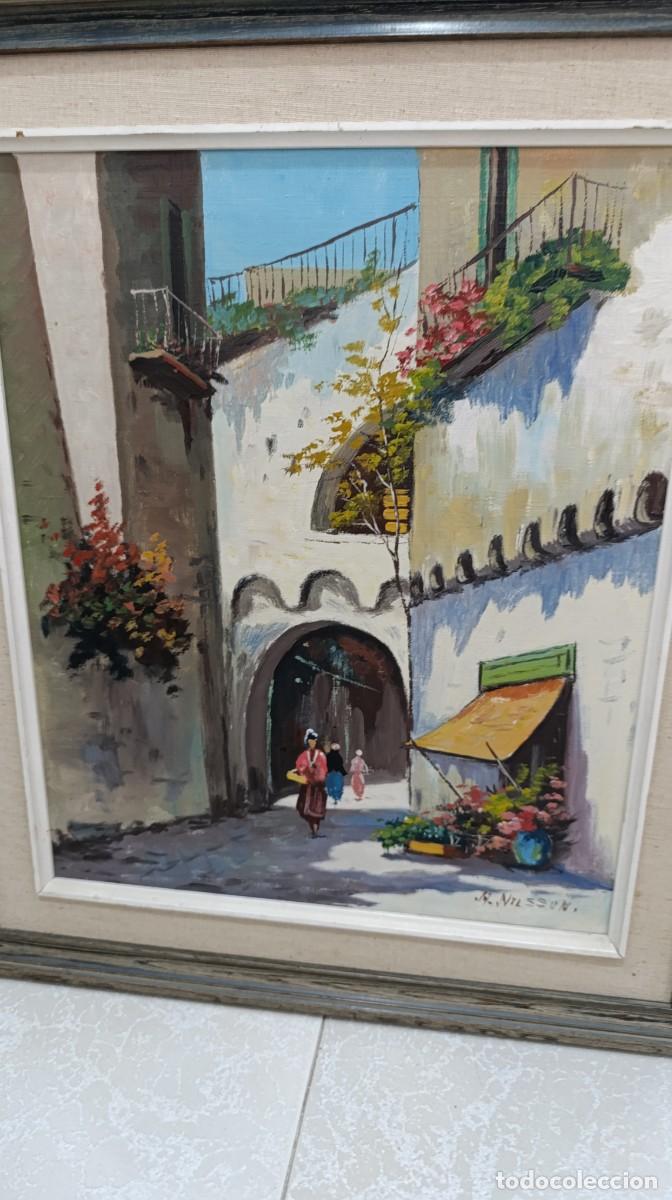 Arte: Oleo antiguo con marco de madera - Foto 3