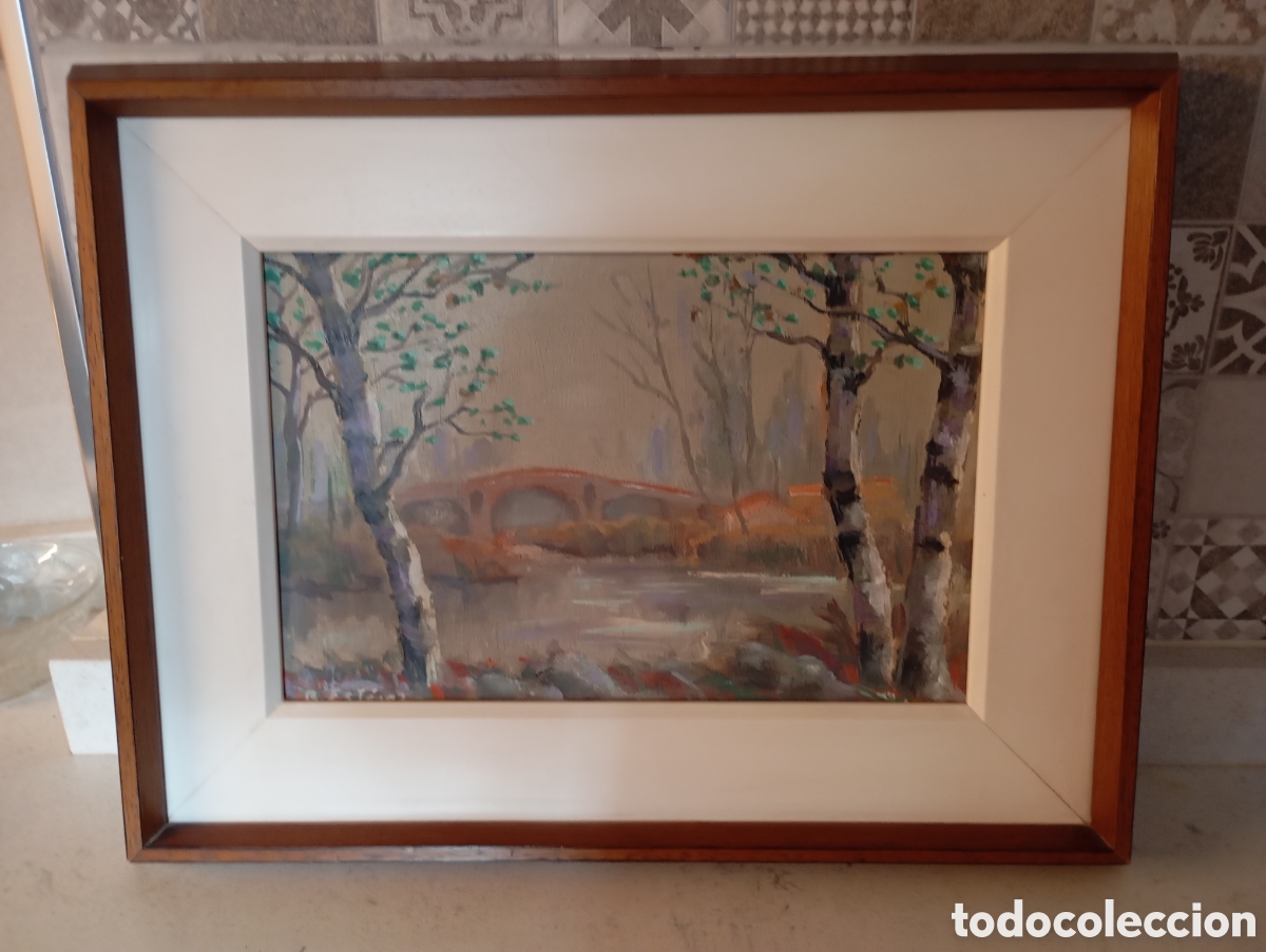 Arte: Cuadro con marco pintura al &oacute;leo