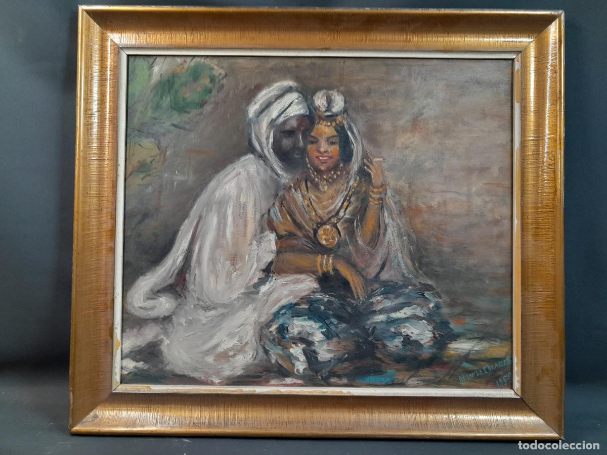 Kunst: C-1969. M. LUISA ESCANDELL. &Oacute;LEO SOBRE LIENZO. ESCENA ORIENTALISTA. 1953
