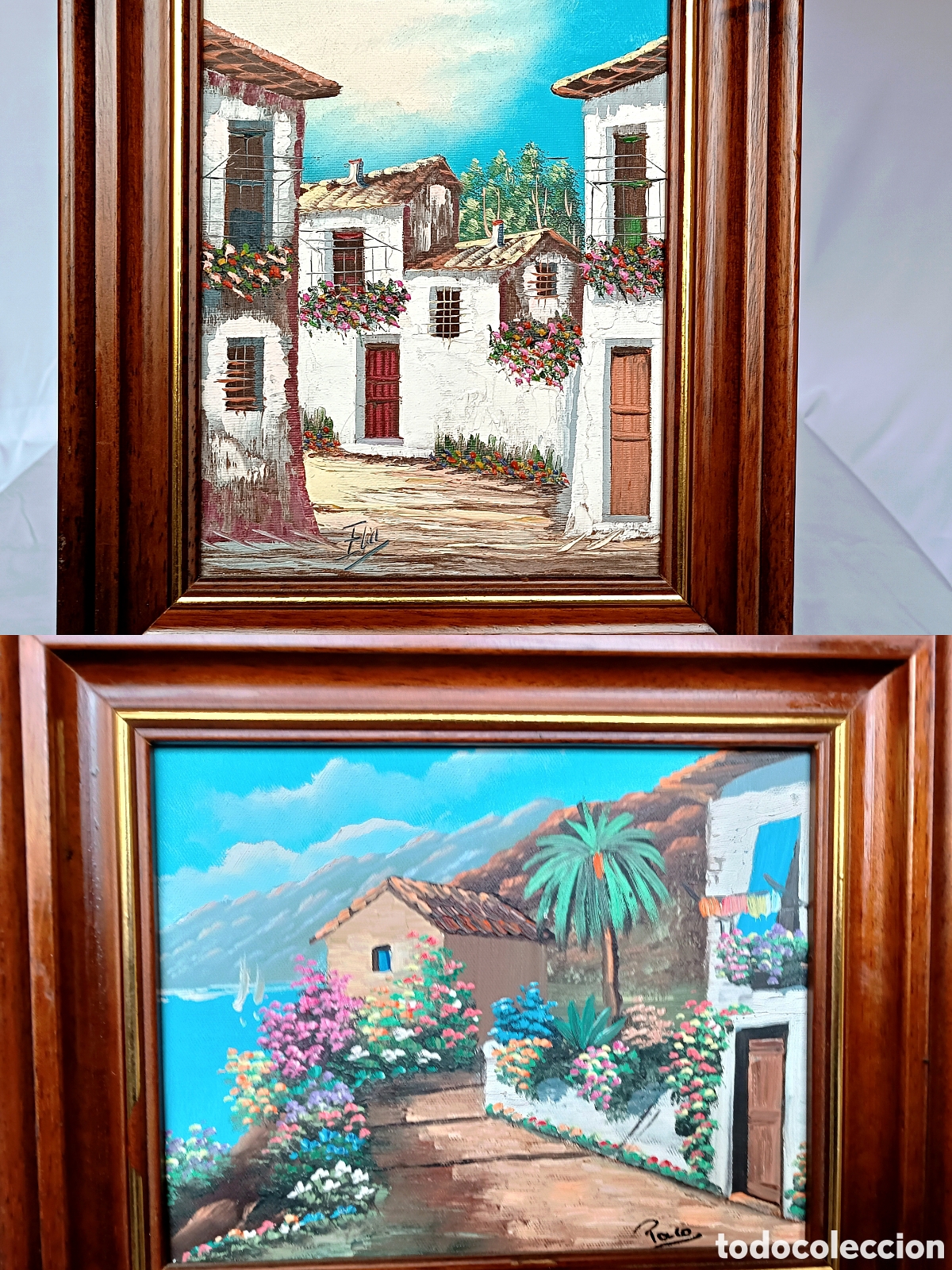 Arte: Dos cuadros decorativos estilo mediterraneo vintage