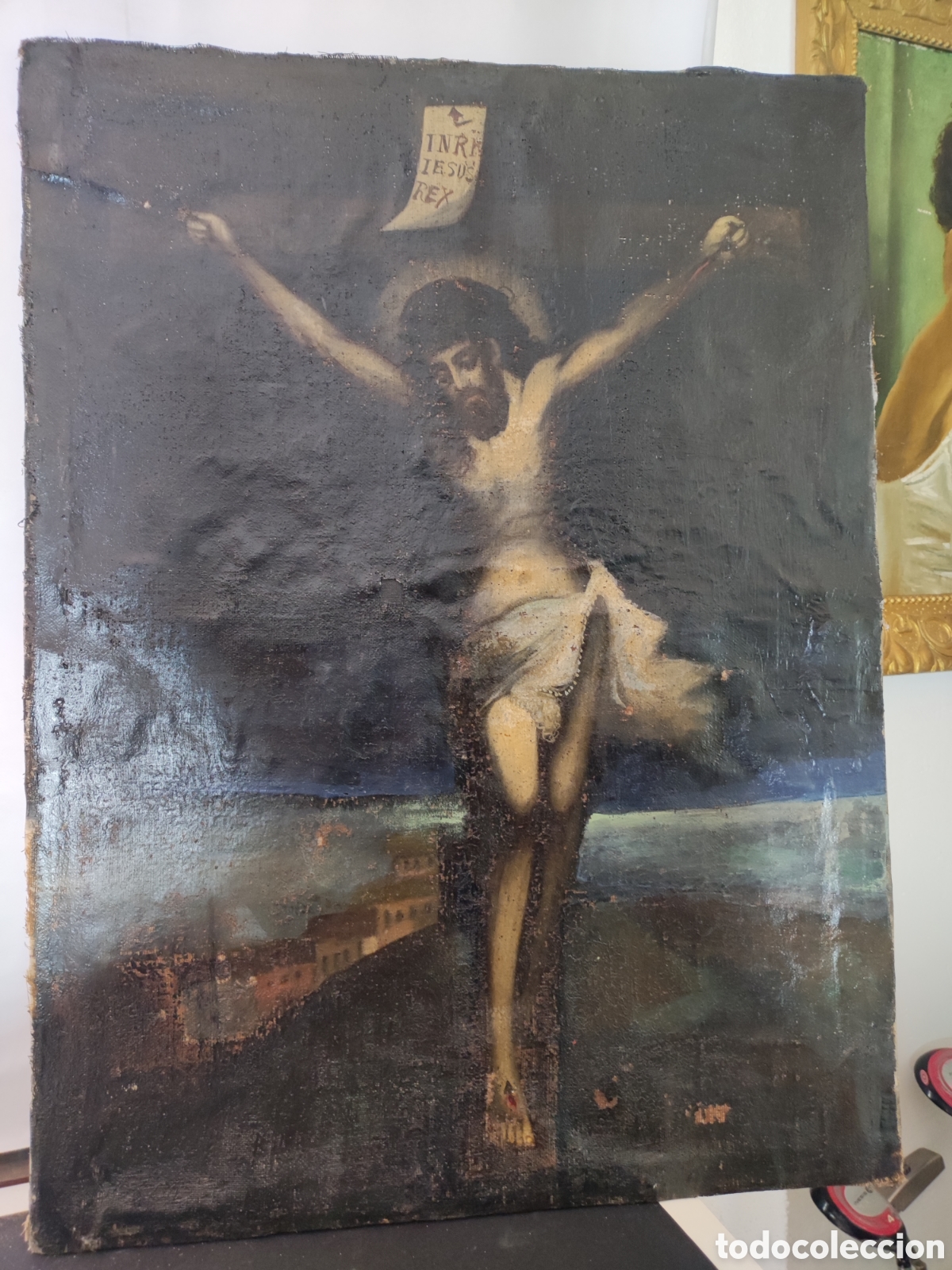 Arte: Cuadro Cristo con fondo de paisaje