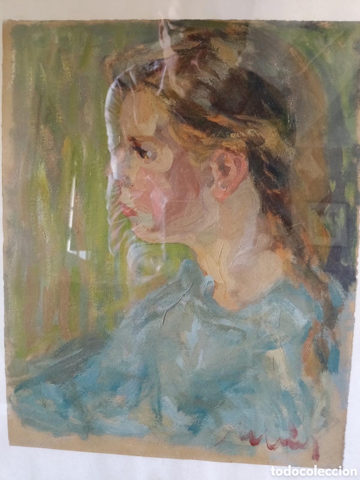 Arte: Retrato de ni&ntilde;a /oleo