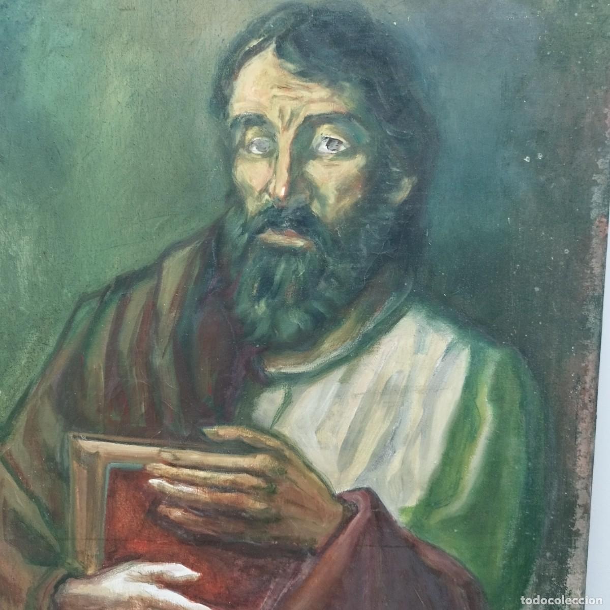 Arte: OLEO SOBRE TELA - REPRESENTACION DE SAN PABLO CON EPISTOLAS 65 X 80,5