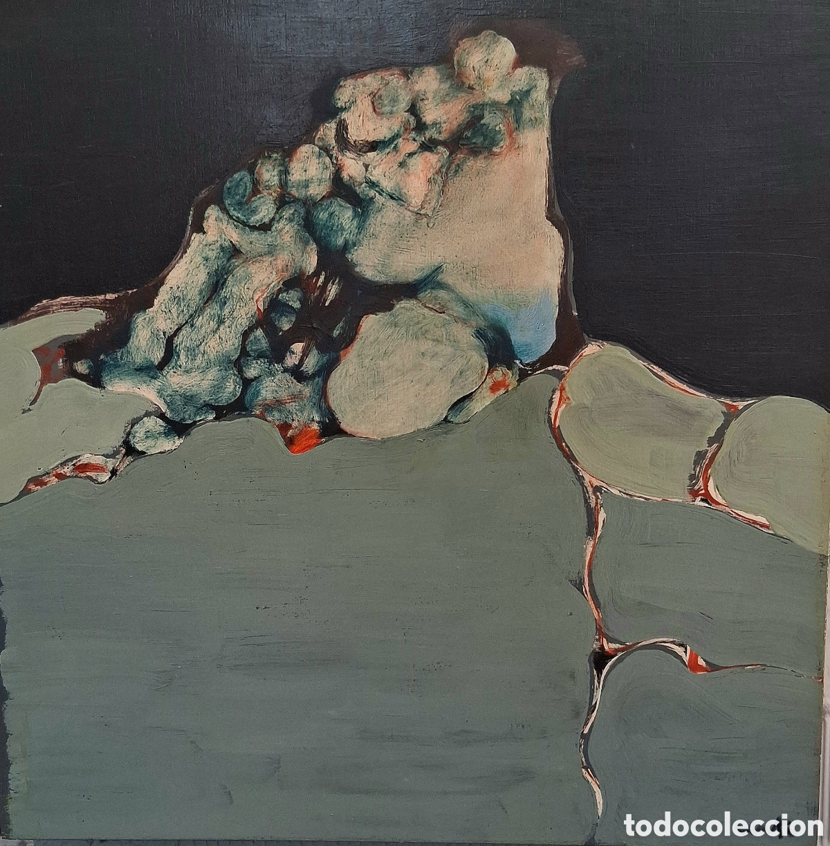 Arte: JOSE VENTO RUIZ (VALENCIA 1925-MADRID) &rdquo;OVURRENTE N&deg;3&rdquo; &Oacute;LEO SOBRE TABLA (50 x 50)