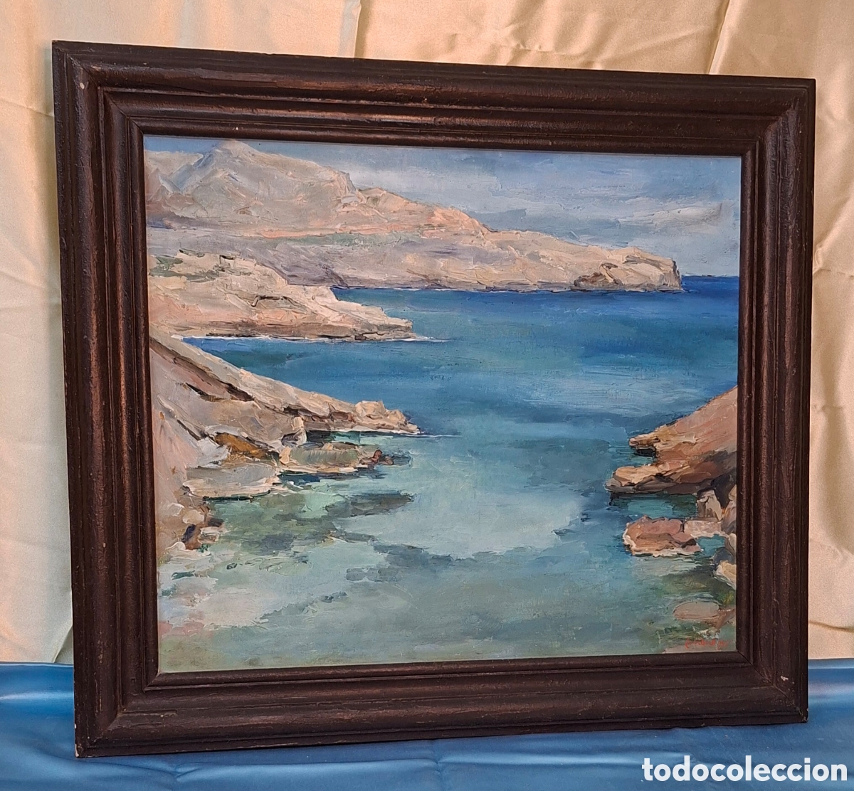 Arte: &Oacute;leo sobre tabla a&ntilde;o 1945 firmado