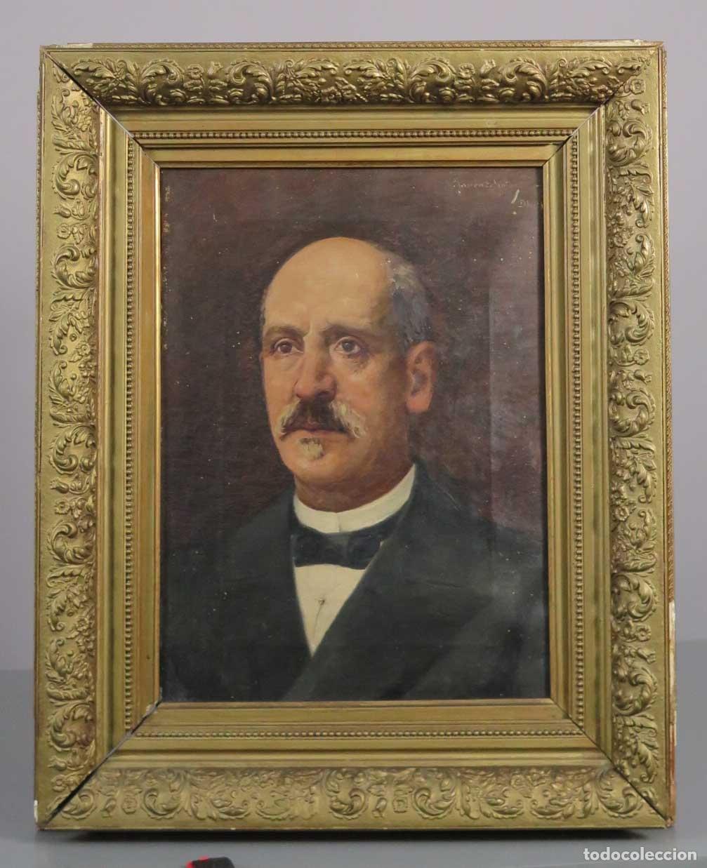 Arte: RETRATO DE CABALLERO. OLEO S/ LIENZO. Anselmo Gasc&oacute;n de Gotor. MARCO DE EPOCA