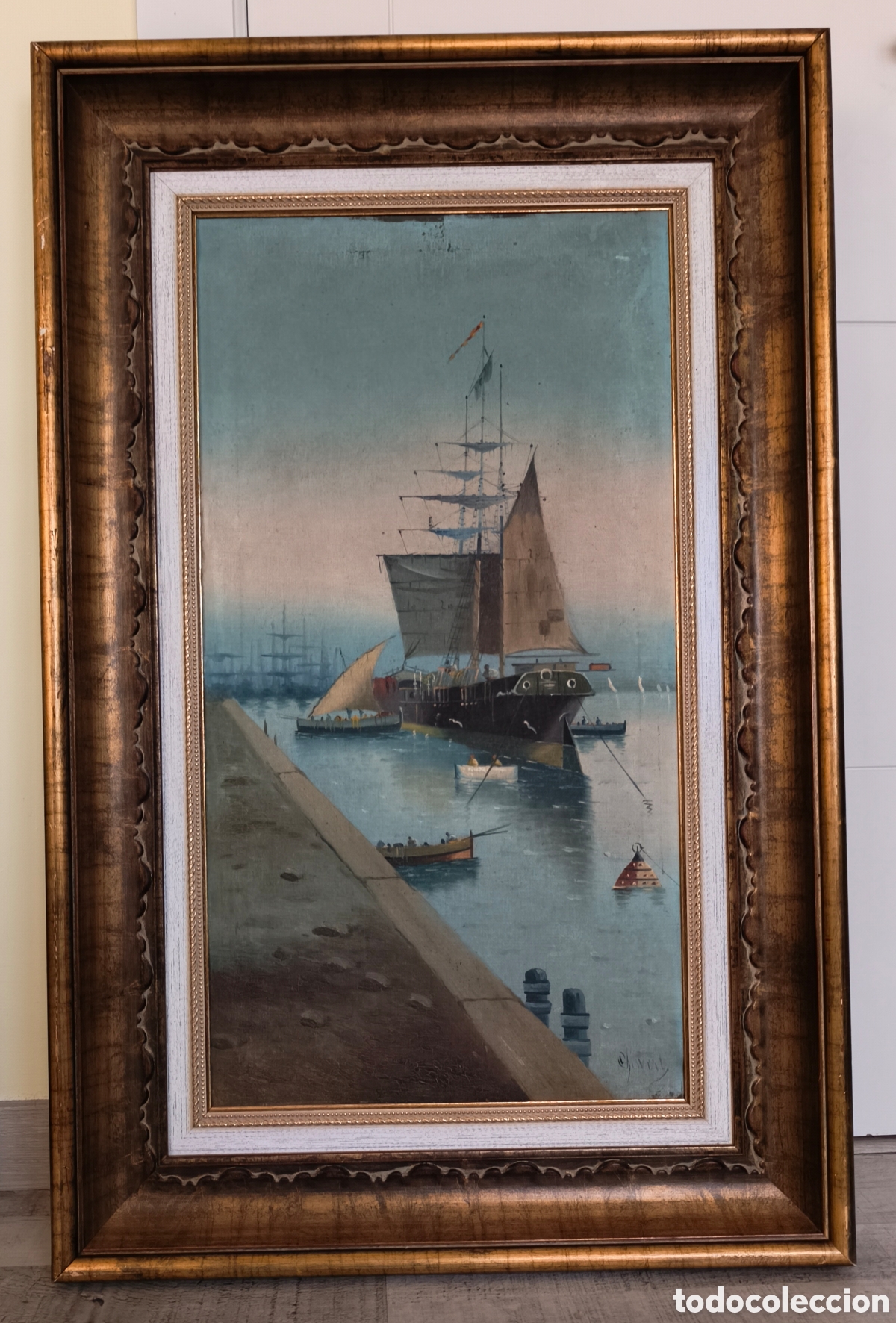 Arte: OLEO MARINA SIGLO XIX - Foto 1