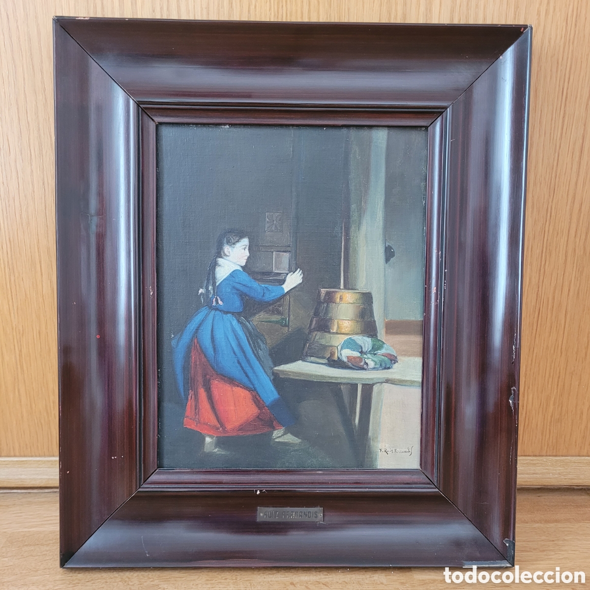 Arte: Cuadro &oacute;leo &rdquo;Peque&ntilde;a aldeana vasca&rdquo;, Francisco Ruiz Ferr&aacute;ndiz