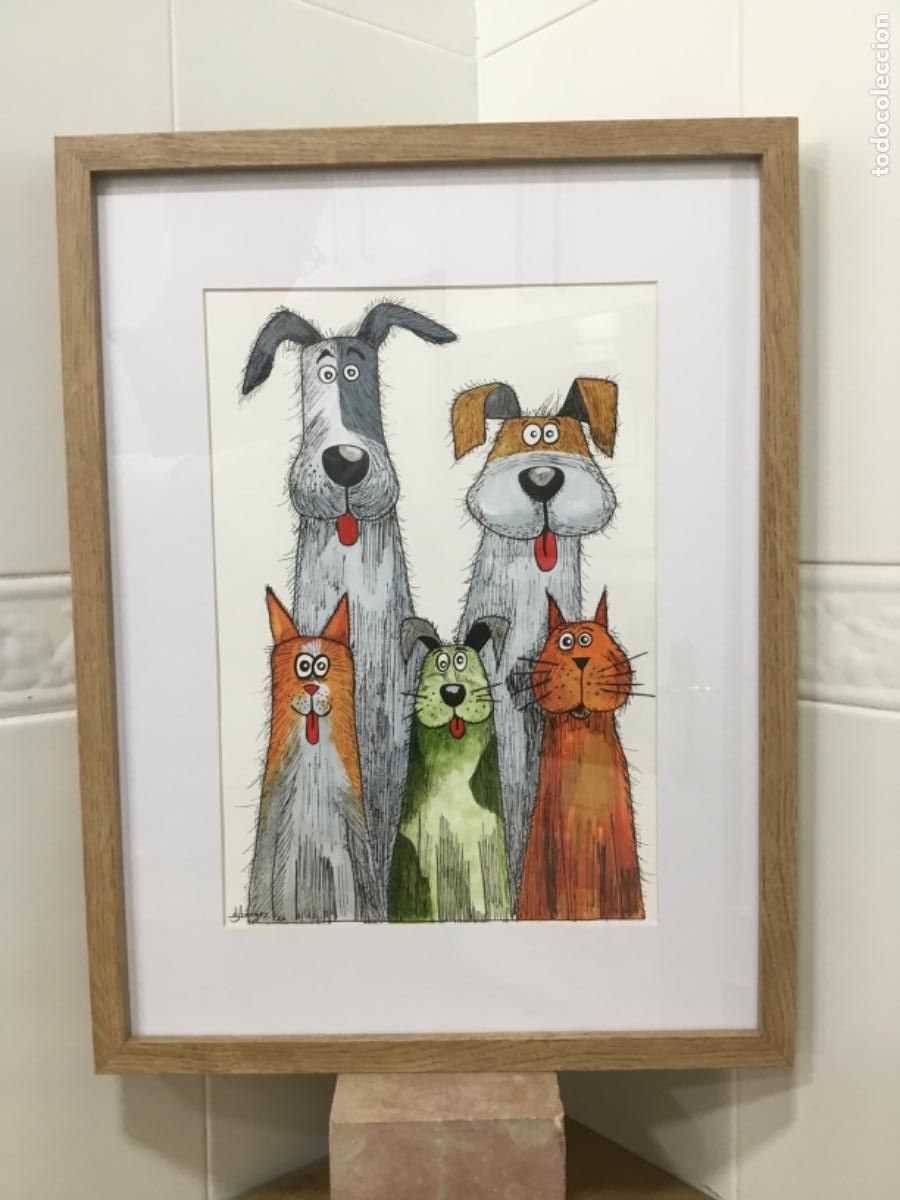 Arte: Siempre juntos. Acr&iacute;lico sobre papel.