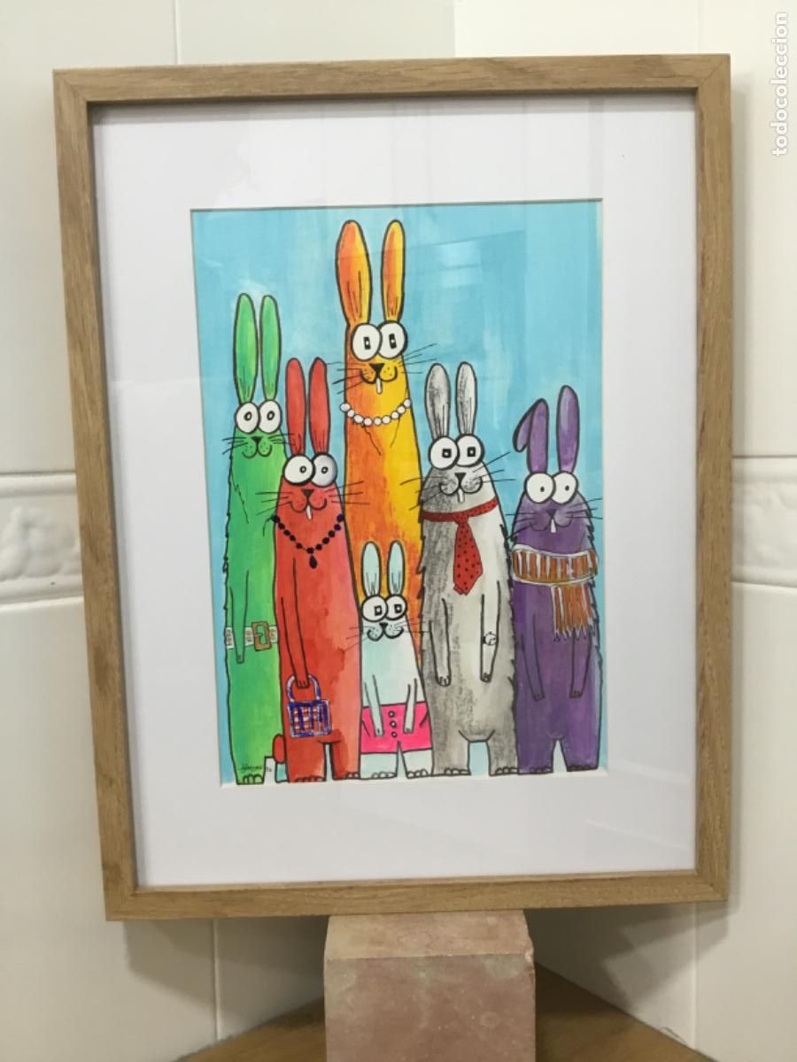 Arte: La familia unida. Acr&iacute;lico sobre papel.