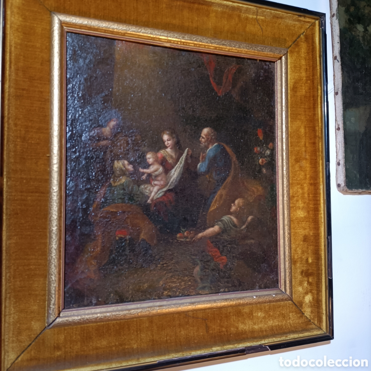 Kunst: Oleo sobre lienzo de la adoraci&oacute;n de Santa Ana y San Joaqu&iacute;n, S. XVII.