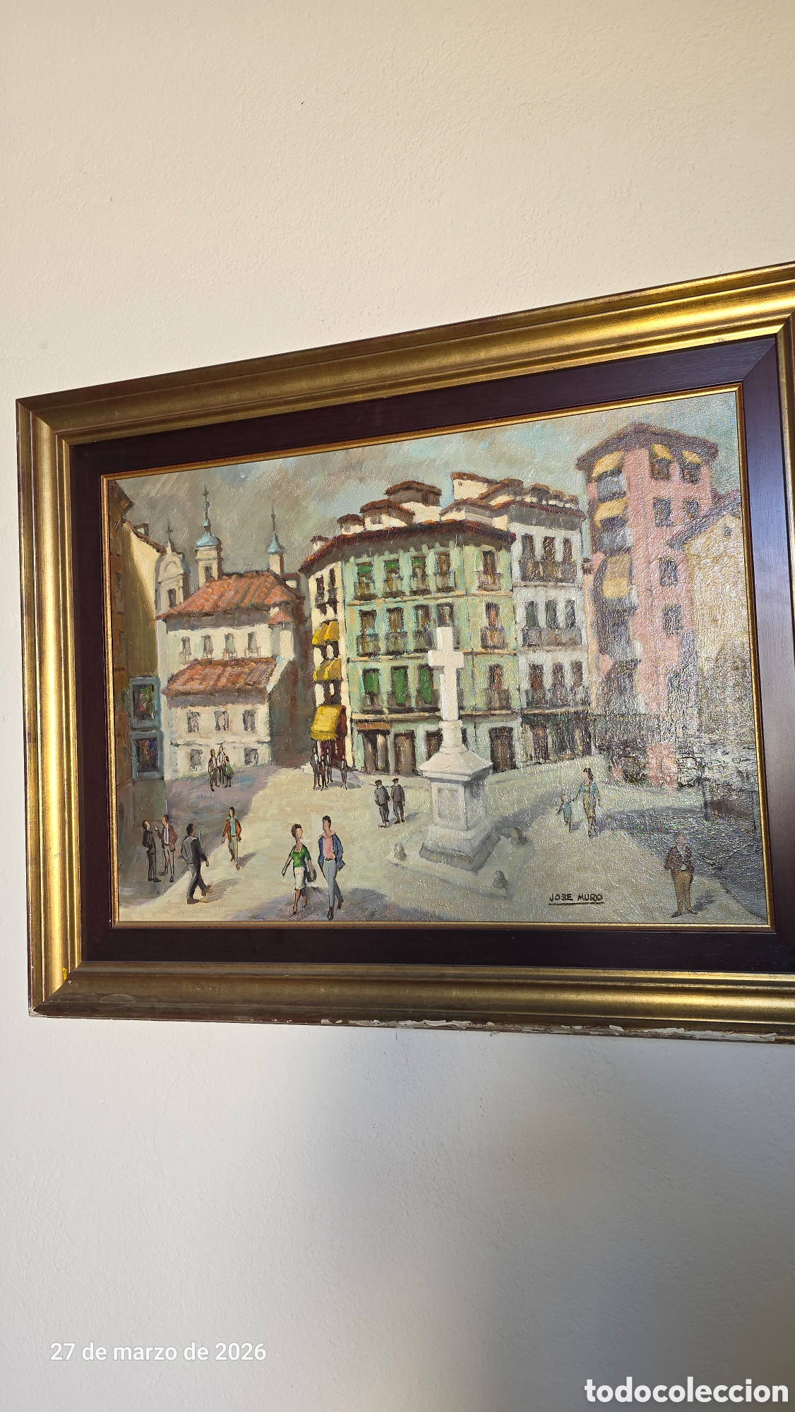 Arte: Cuadro oleo sobre lienzo pintor Jos&eacute; Muro