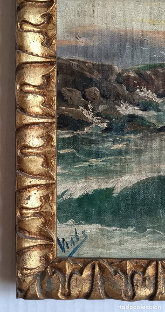 Arte: ANTIGUO OLEO SOBRE LIENZO, REPRESENTANDO MARINA - Foto 2