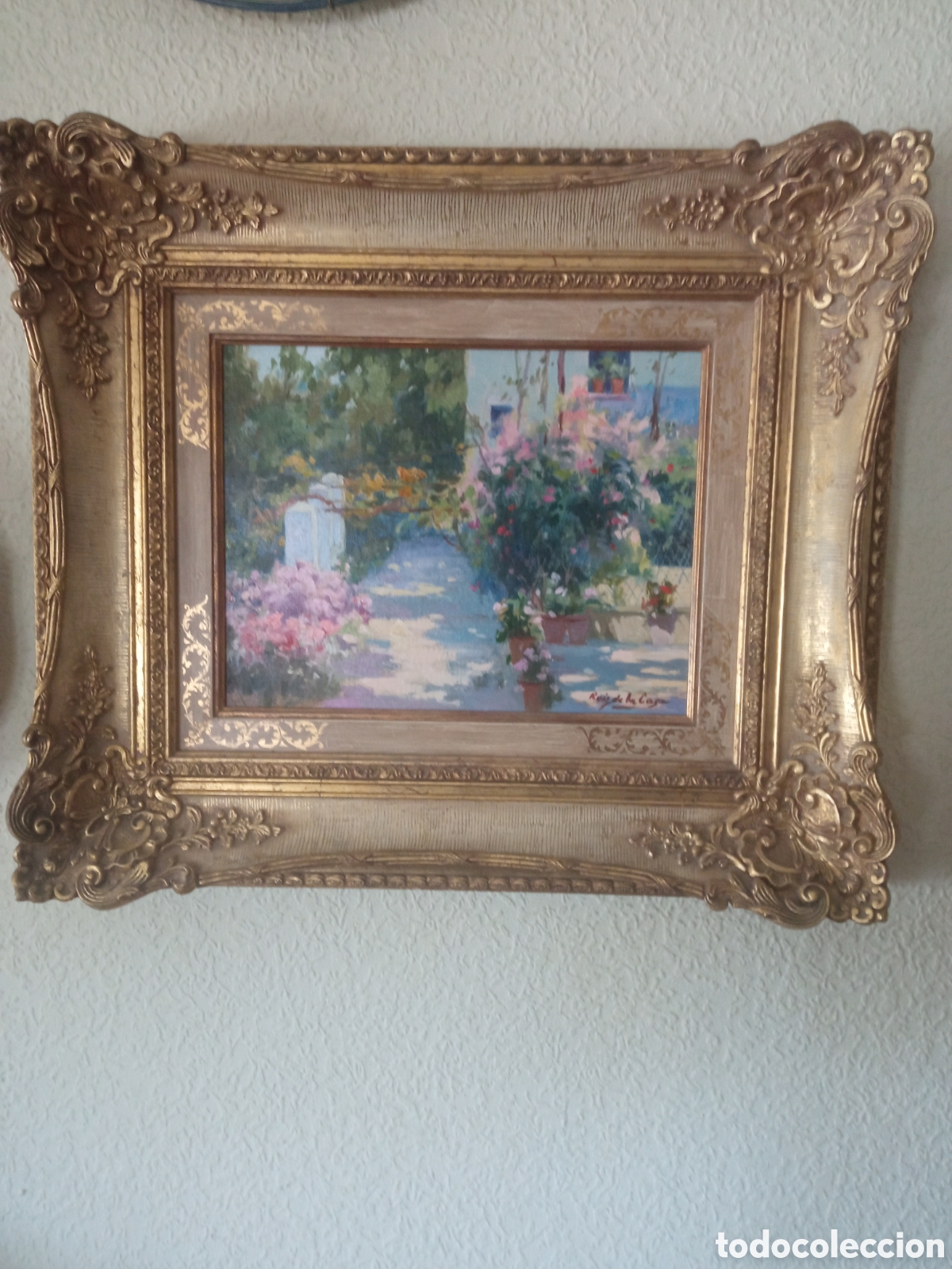 Arte: Precioso cuadro, &Oacute;leo sobre lienzo, firmado por Angel Ruiz de la Casa, mide enmarcado 60x53cm