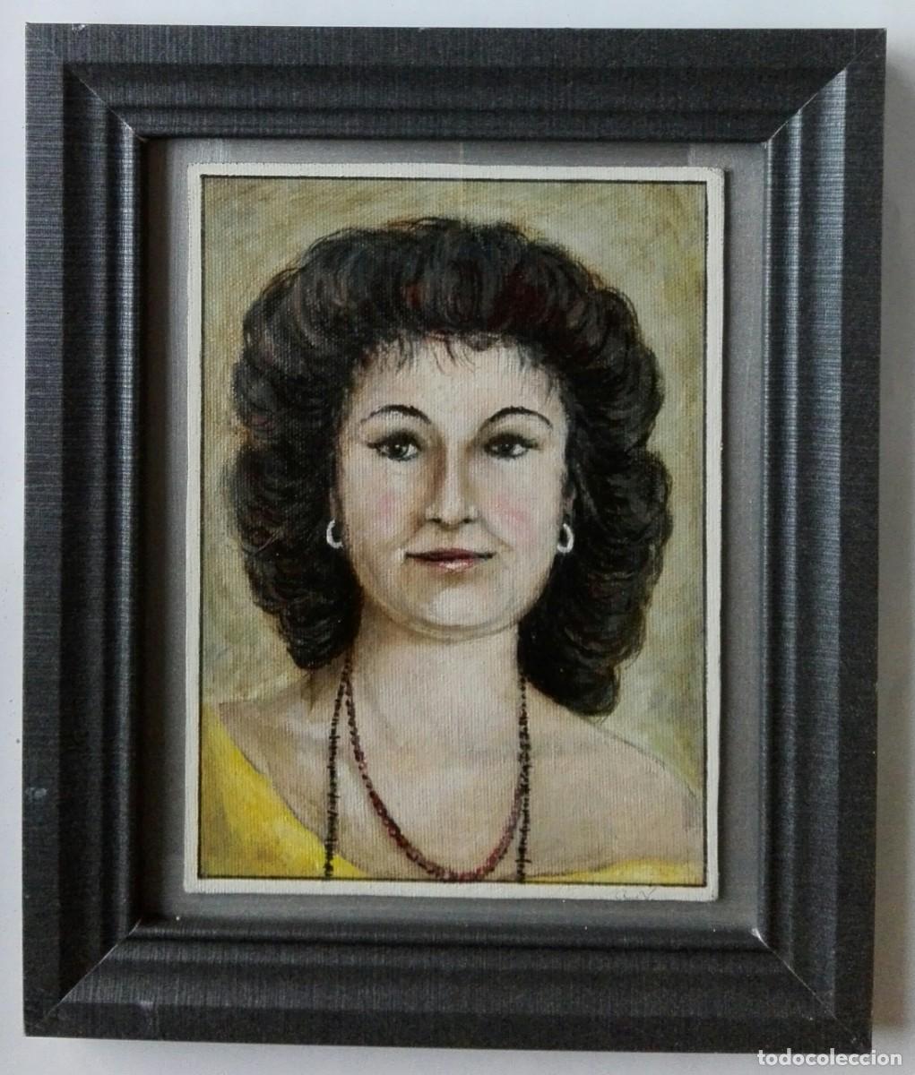 Arte: ANTOLINA VILASECA. RETRATO. ENMARCADO CON MEDIDAS: 30,5 X 25,5. FIRMADO A.V. VER FOTOS.