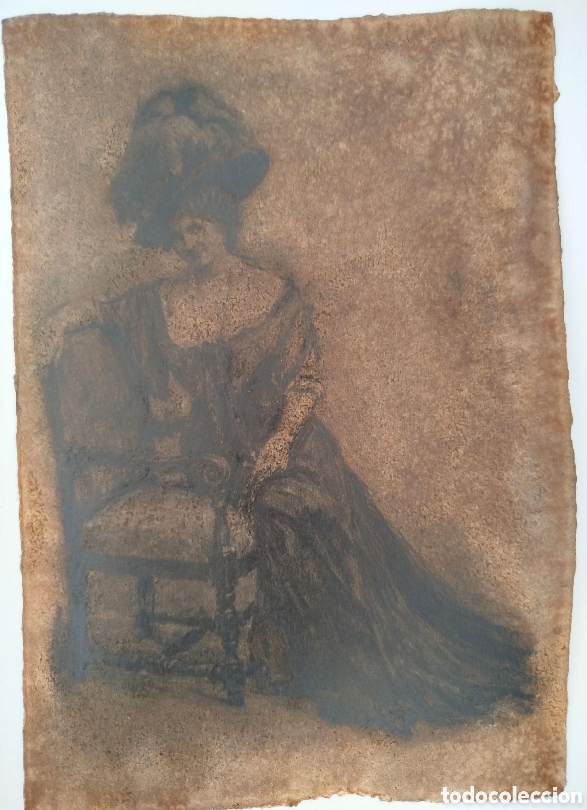 Arte: Retrato a carb&oacute;ncillo en cart&oacute;n 21x26cm