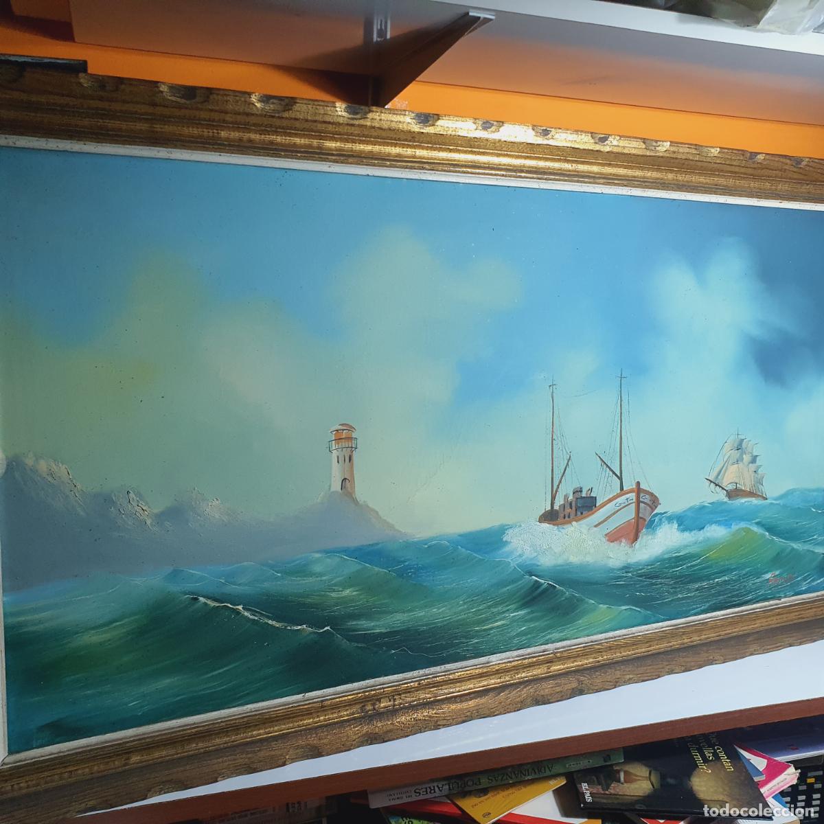 Arte: CUADR-MARINA-FIRMADO: ARPIAN-GRANDE-VINTAGE-MINIMAS SE&Ntilde;ALES USO-PRECIOSO.