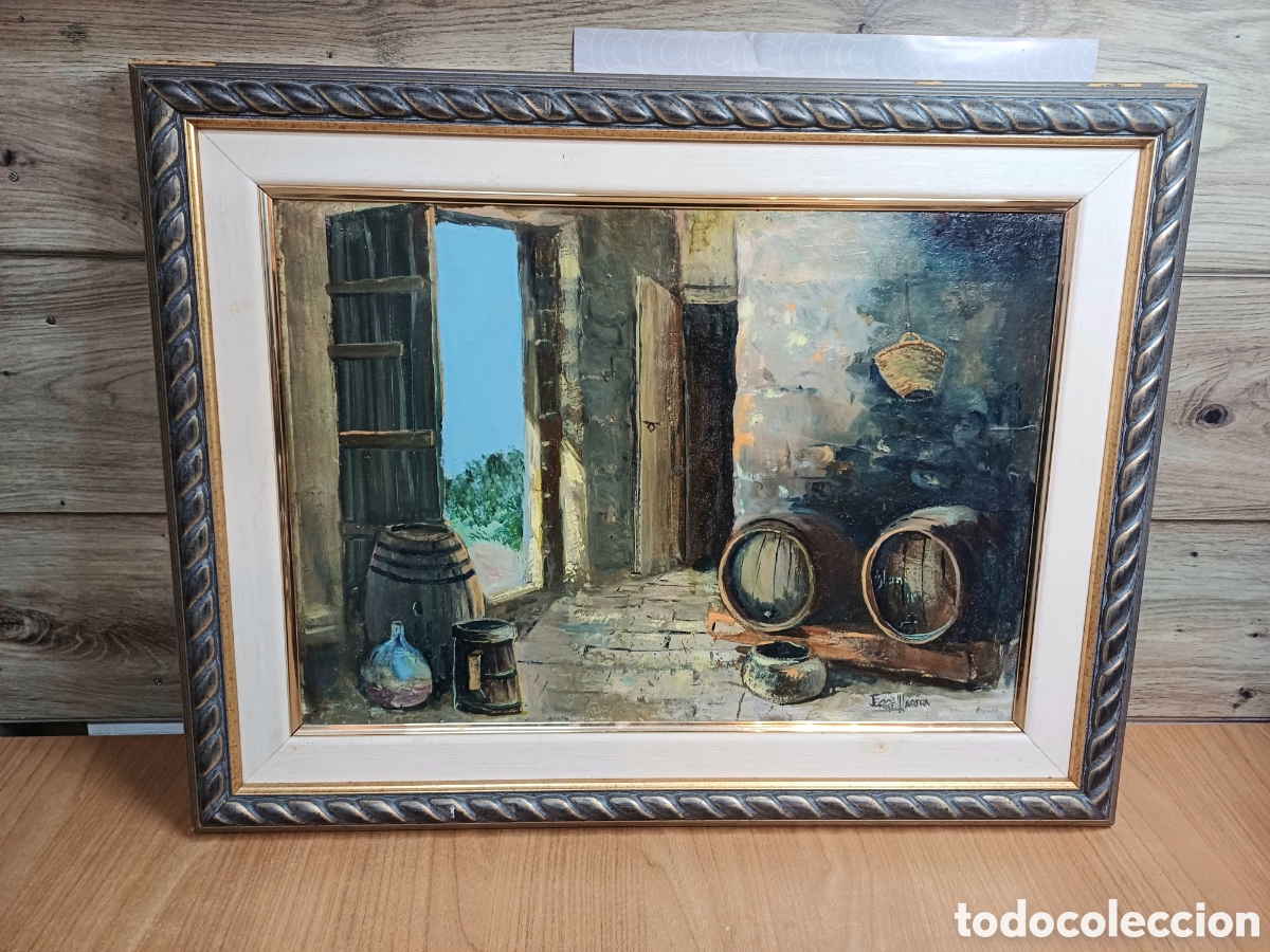 Arte: OLEO SOBRE TELA, BODEGA DE PORRERA ( PRIORAT) JOSEP M. FERR&Eacute; MARTRA